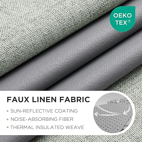 Miniatura 2 de Joydeco Cortinas Opacas de 63 Pulgadas de Largo 2 Paneles Burg, Cortinas de Oscurecimiento de Habitación para Dormitorio, Cortinas Térmicas