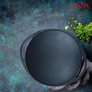 Lava Casting Roasting Pan with Metal Handle, 28cm, Black