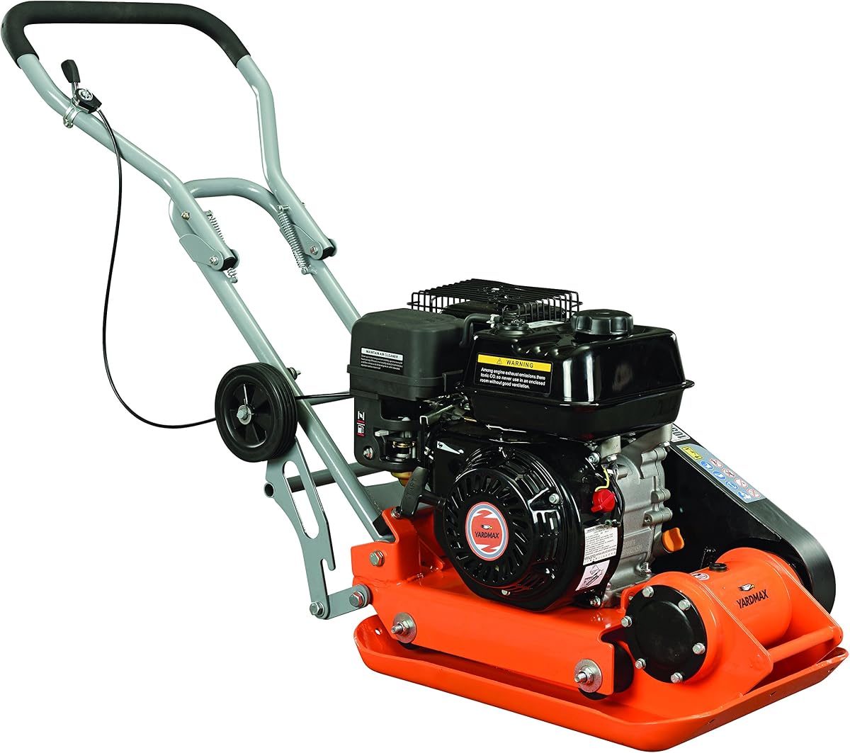 YARDMAX YC1160 Compactador de placa de fuerza de compactación de 2500 lb, 6,5 hp, 196 cc, 5500 BPM