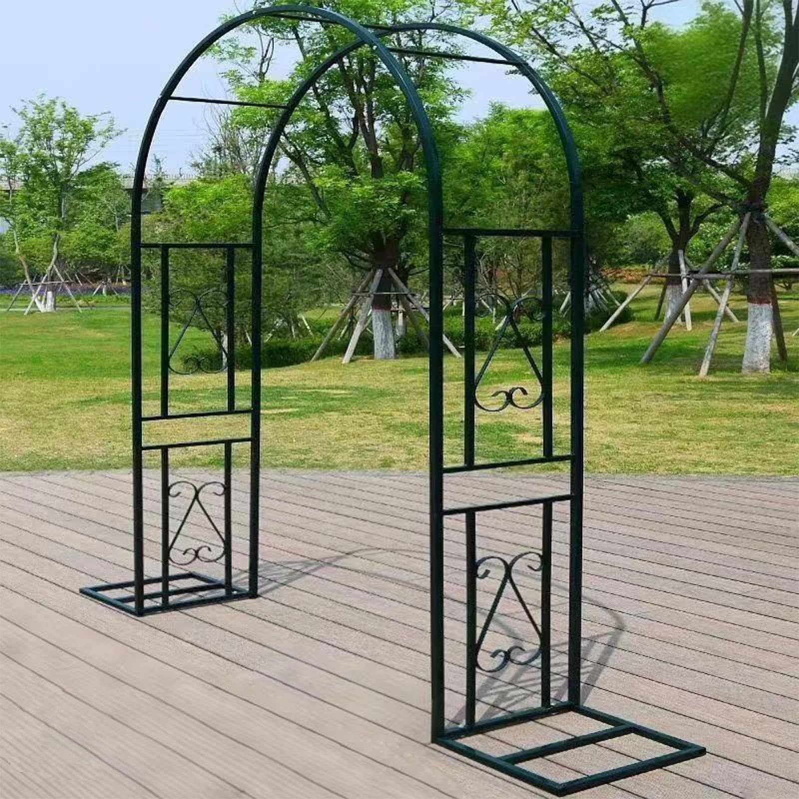 Wetsfgdg Garden Arch,Garden Arches Metal Strong,for Garden Entrance or Pergola Weatherproof Metal Garden Arch No Tools Needed Sturdy Outdoor Archway for PlantsDark Green-A(140x40x230cm)