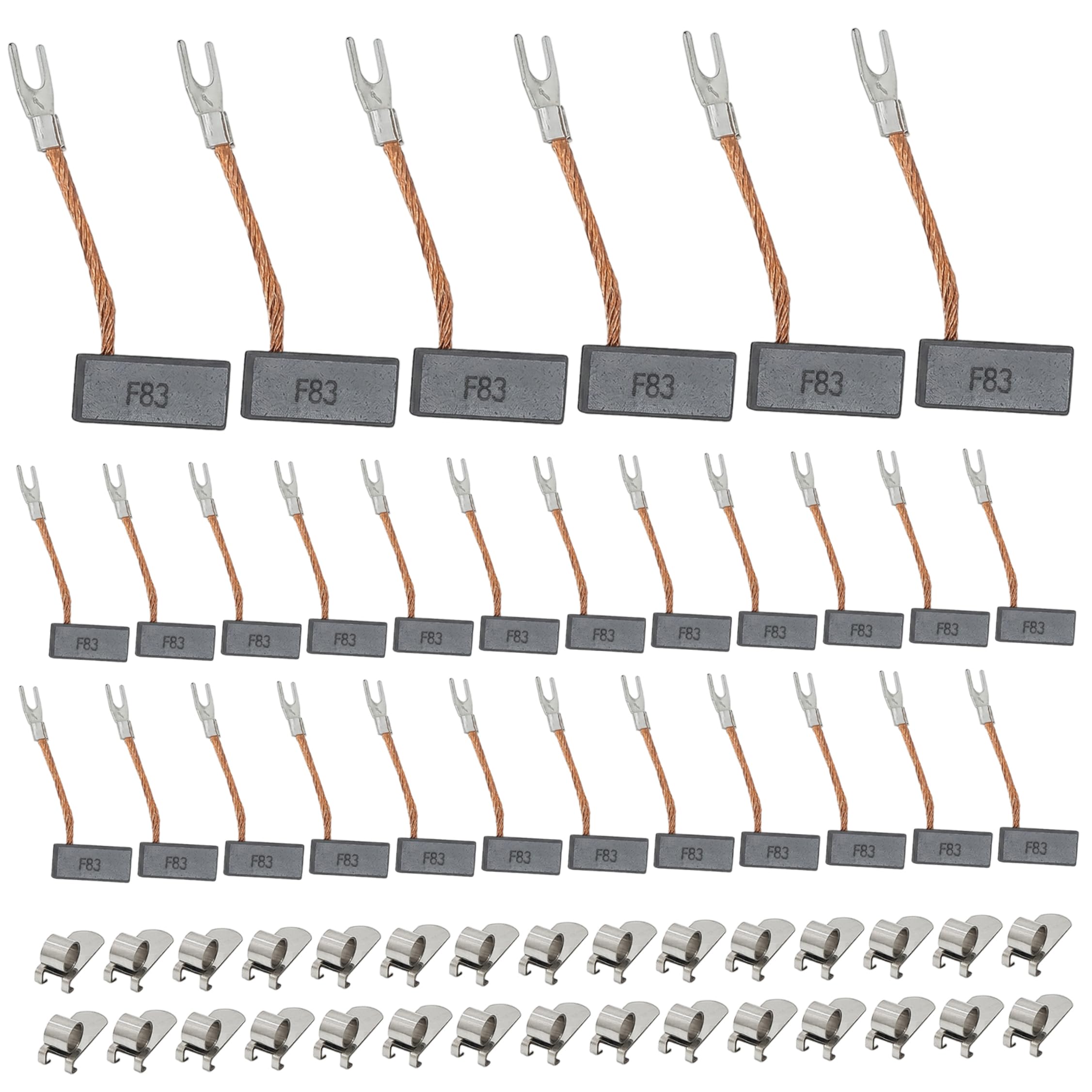 Carbon Brush, 30pcs Replacement Carbon Brushes, F83 Dc Motor Brushes with Imported Material, 6.3x9.4x20mm