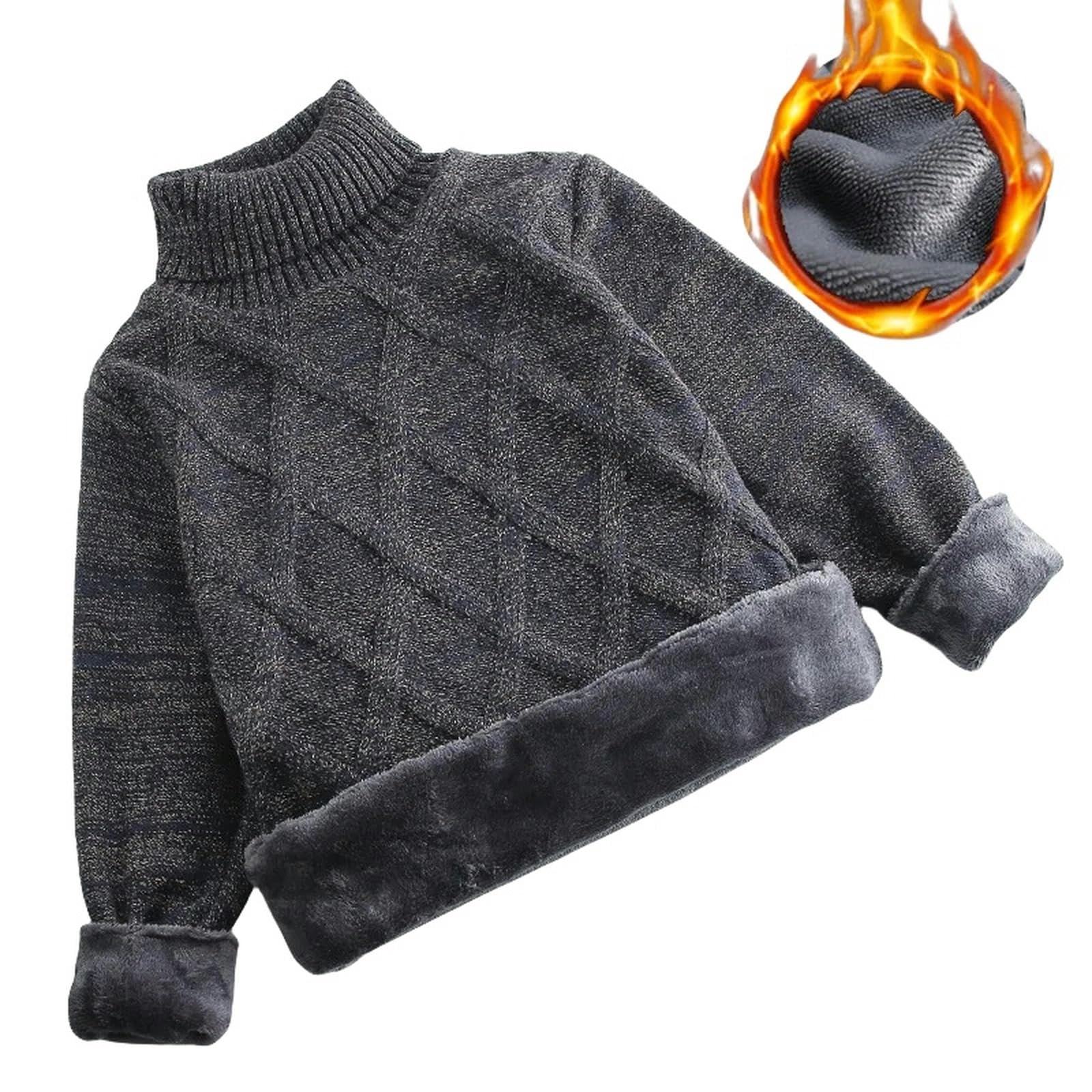 ZONTO Ropa Interior de Invierno para niños Suéter De Terciopelo para Niños Suéter De Algodón para Niños Suéter De Cuello Alto para Niños Otoño E Invierno