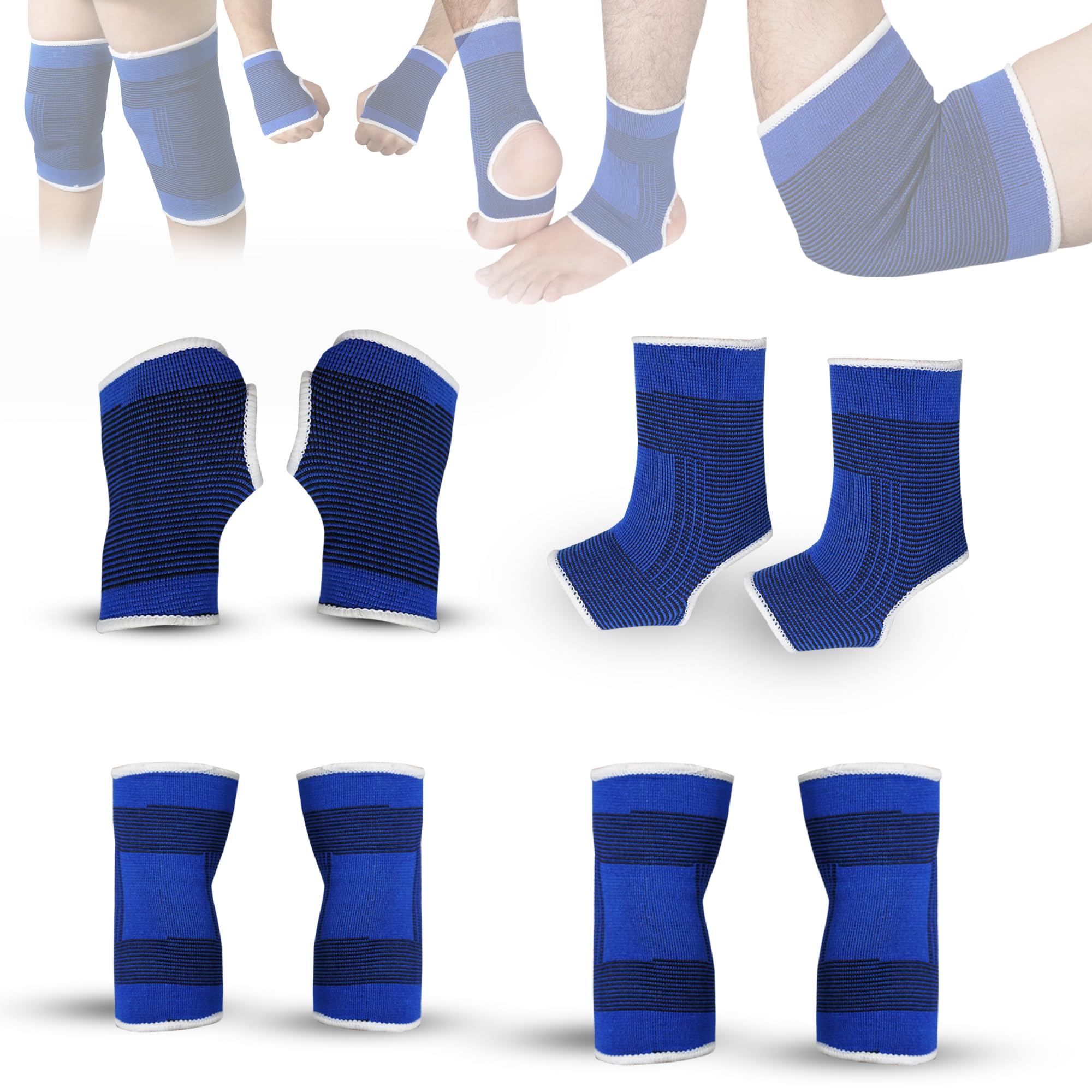 lovocal Cotton Pair Of 4 For Elbow Ankle Knee Palm Sleeve Support For Men & Women For Gym Band For Quik Pain Relief (Blue) (B0CCYNPYXG) Amazon Price History, Amazon Price Tracker