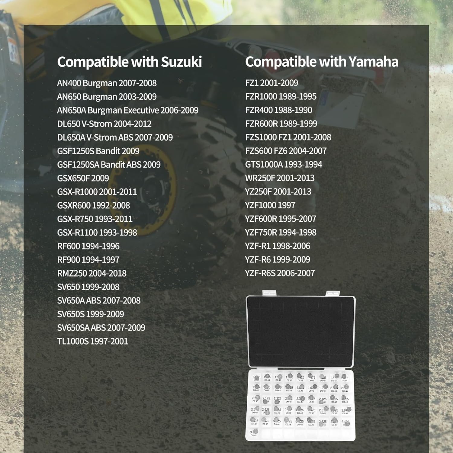 7.48mm Adjustable Motorcycle Valve Shim Kit for Honda CRF250R CRF250X 2004-2017 for Yamaha WR250F YZ250F 2001-2013 for Kawasaki KX250F 2004-2019 for Suzuki RMZ250 2004-2018 141pcs