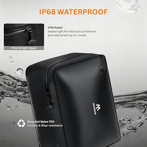 Miniatura 6 de Bolsas de vacío para viajes con bomba, bolsas de compresión al vacío reutilizables para equipaje, IP68 impermeable, diseño de apertura superior, se