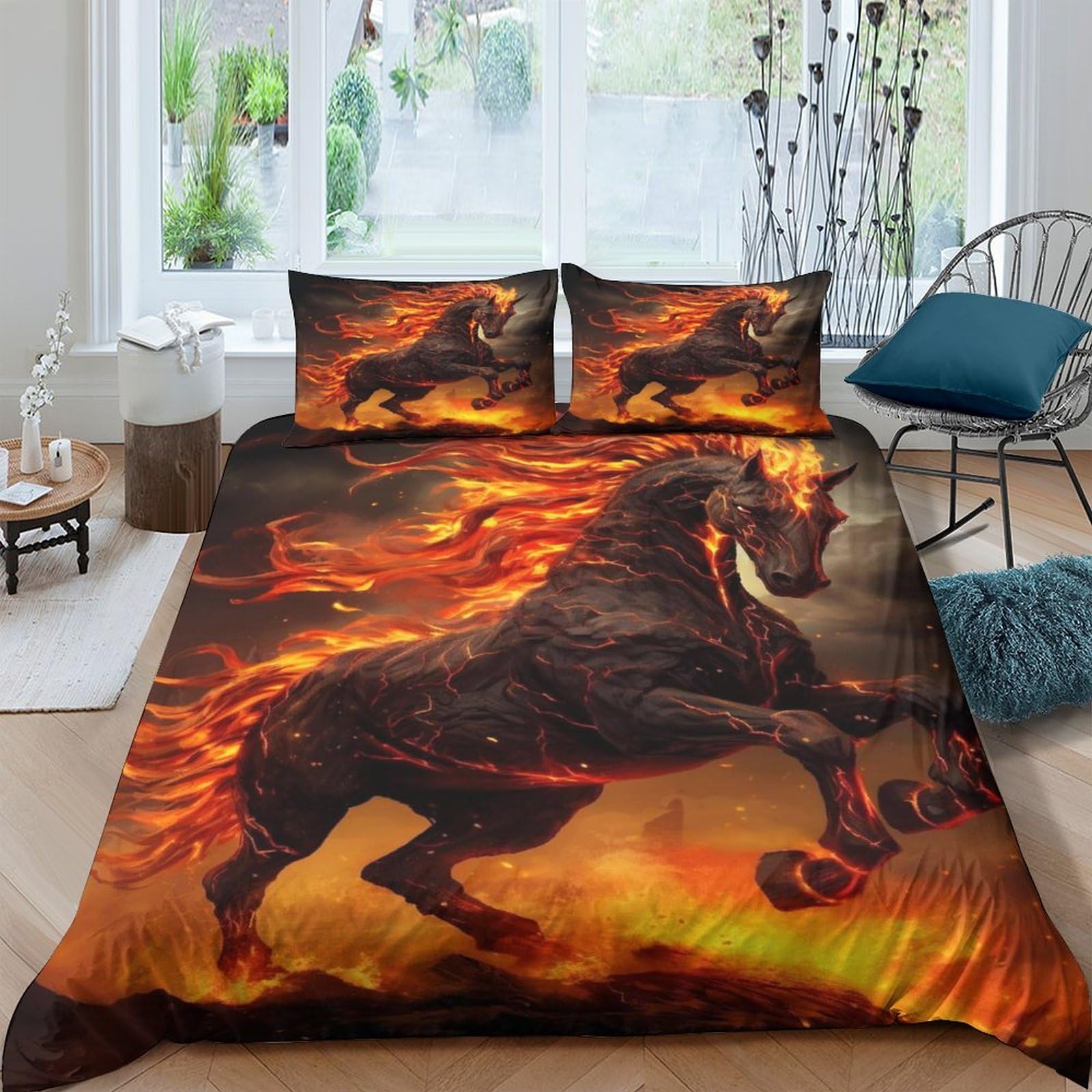 Ensembles de couette en microfibre cheval 3d décoration literie chic