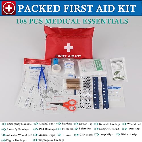 Miniatura 5 de kewen Kit de emergencia para automóvil, asistencia en carretera, kit de emergencia para coche, cables de arranque, esenciales para viajes por