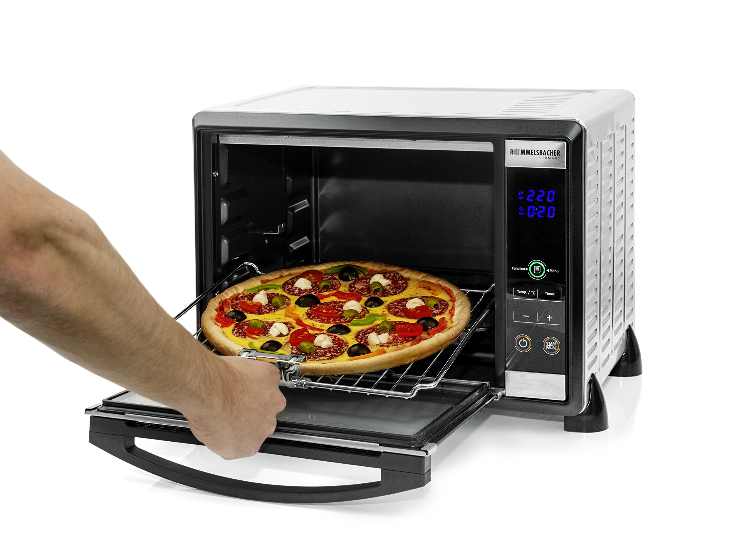 Rommelsbacher BGE 1580/E Forno elettronico con grill 30L, BGE 1580/W, Nero, Acciaio inossidabile