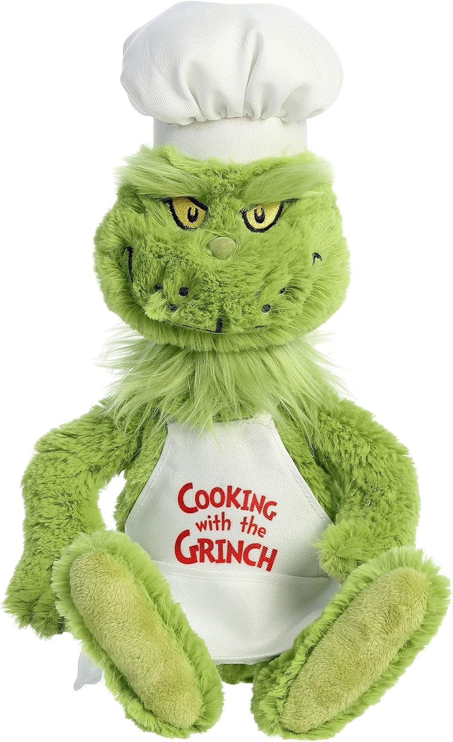 Aurora® Whimsical Dr. Seuss™ Chef Grinch Stuffed Animal - Officially Licensed Plush for Imaginative Play - Perfect for Kids and Adults - Green 14 Inches