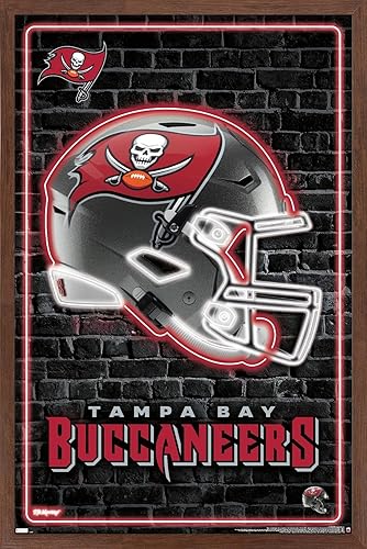 Miniatura 8 de Trends International NFL Tampa Bay Buccaneers - Póster de pared con casco neón 23, 22.37 x 34.00 pulgadas, versión de alta calidad sin marco