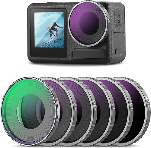 Miniatura 1 de NEEWER Juego de filtros ND compatibles con DJI Osmo Action 4, paquete de 6 ND8 ND16 ND32 ND64 ND1000 CPL + kit de filtro de densidad neutra,