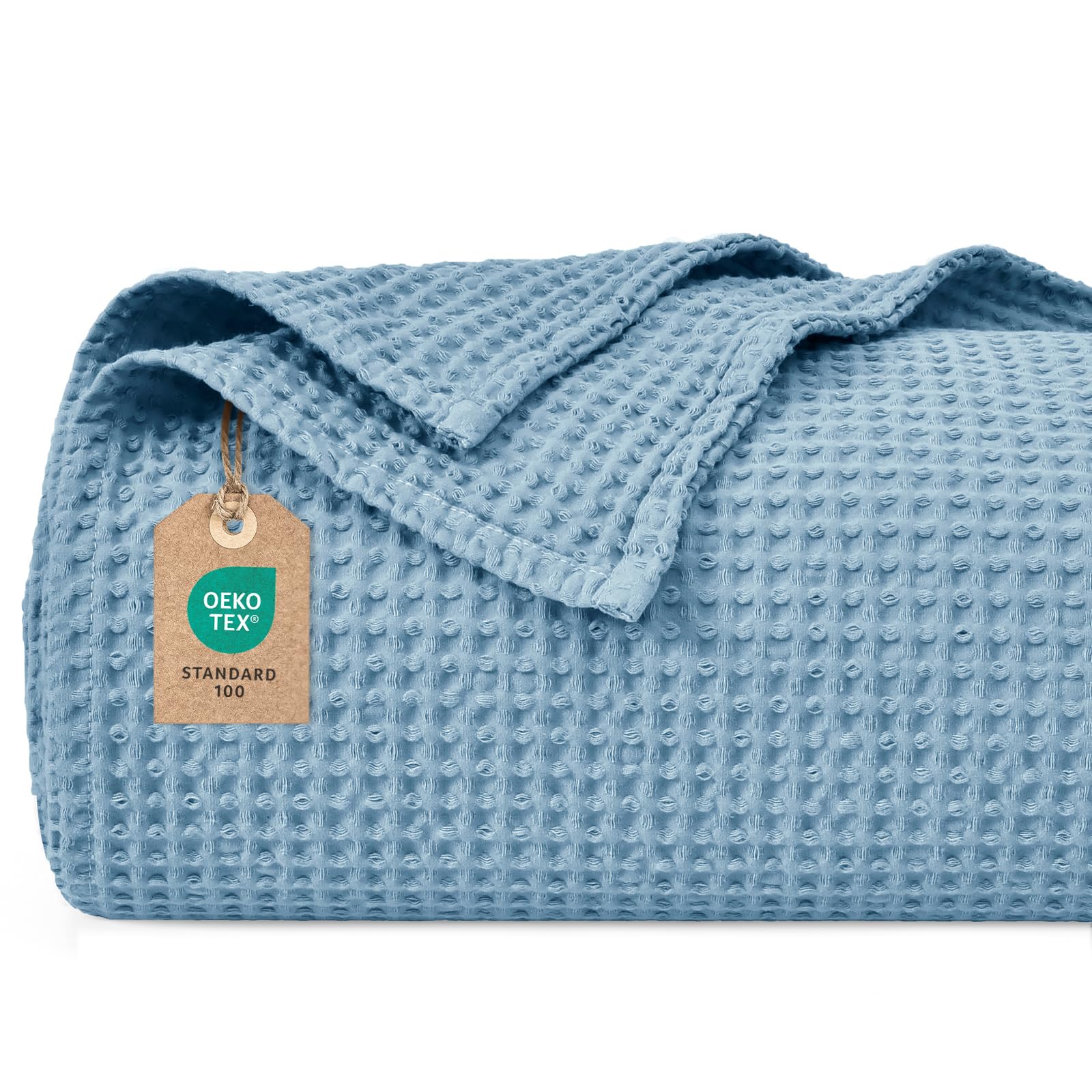 PHF 100% Baumwolle Waffel Kuscheldecke, Vielseitige Leichte Wohndecke