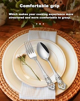 Retro Gorgeous 24 Pieces Silver Flatware Set for 6