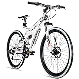 Bergsteiger Kodiak 26 Zoll, 29 Zoll Mountainbike, Scheibenbremse, 21 Gang-Schaltung, Vollfederung, Fully MTB für Jungen, Mädchen, Damen & Herren 26 Zoll Weiß