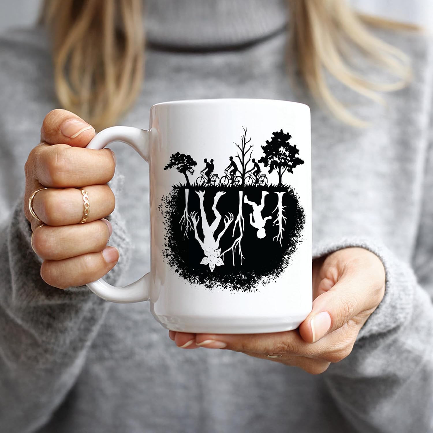 15oz Supernatural Coffee Mug, Upside Down Cup, Funny Coffee Mug for Office, Birthday Gift for Coworker, Ceramic Novelty Gag Gift, Sarcastic Christmas Tea Cup, BPA Free Holiday Drinkware image 4