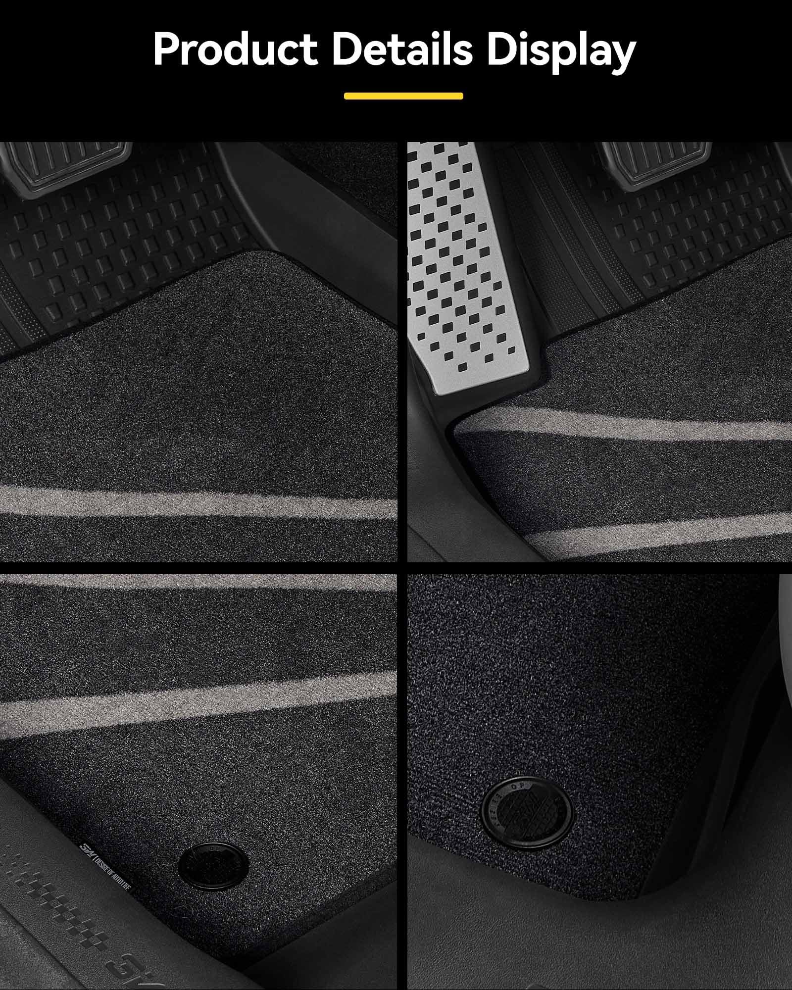 3W Dywaniki Samochodowe i Moquette dla Tesla Model 3 Highland 2024-2025 z 2 Rzędami, Dywany Samochodowe z Thorex™ Wszystkich Warunków Pogodowych, Pełen Zestaw Ochrony Podłogi