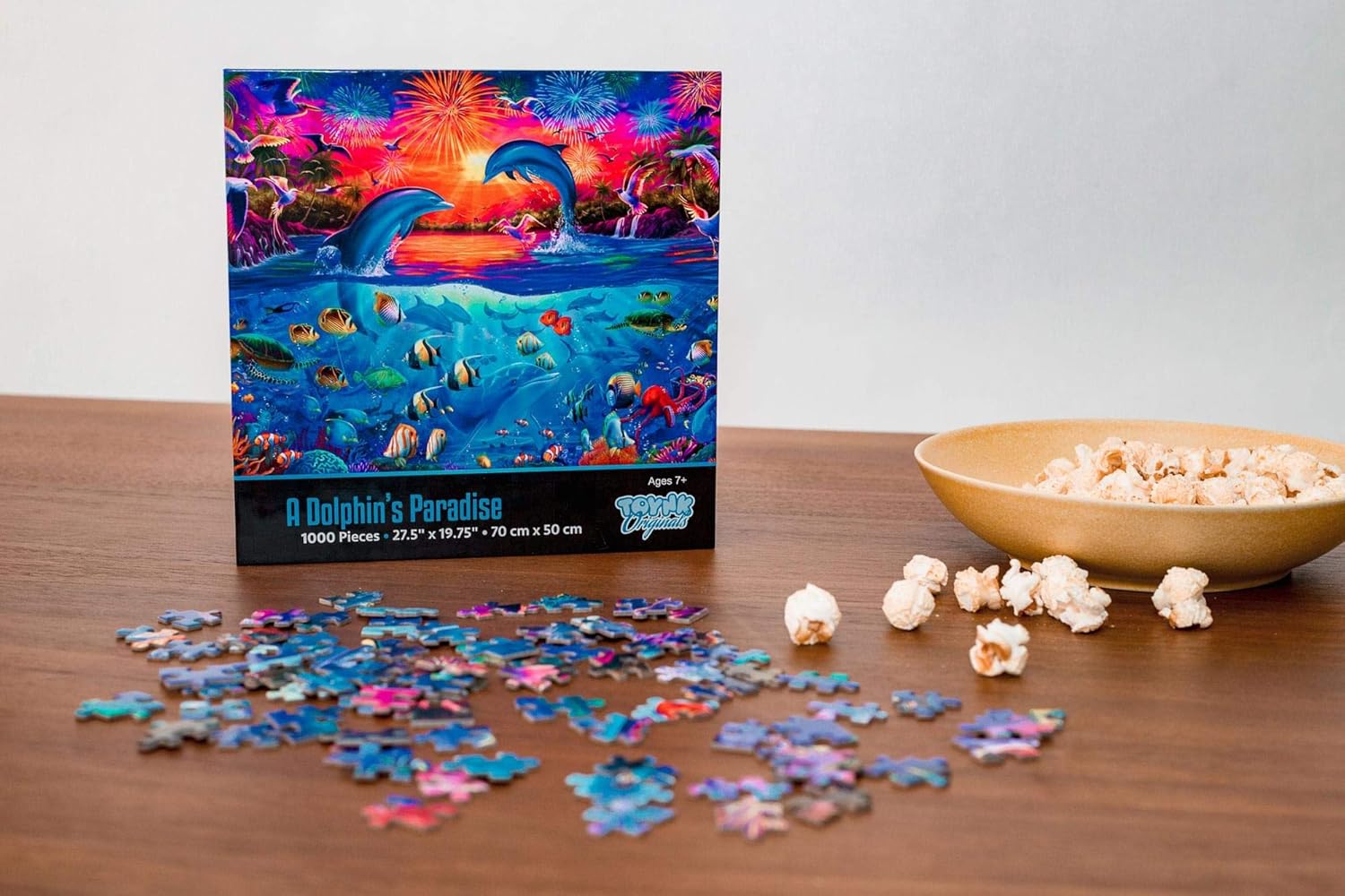 A Dolphin's Paradise Ocean Puzzle for Adults and Kids | Difficult 1000 Piece Jigsaw Puzzle Toy | Interactive Brain Teaser for Game Night | 28 x 20 inches