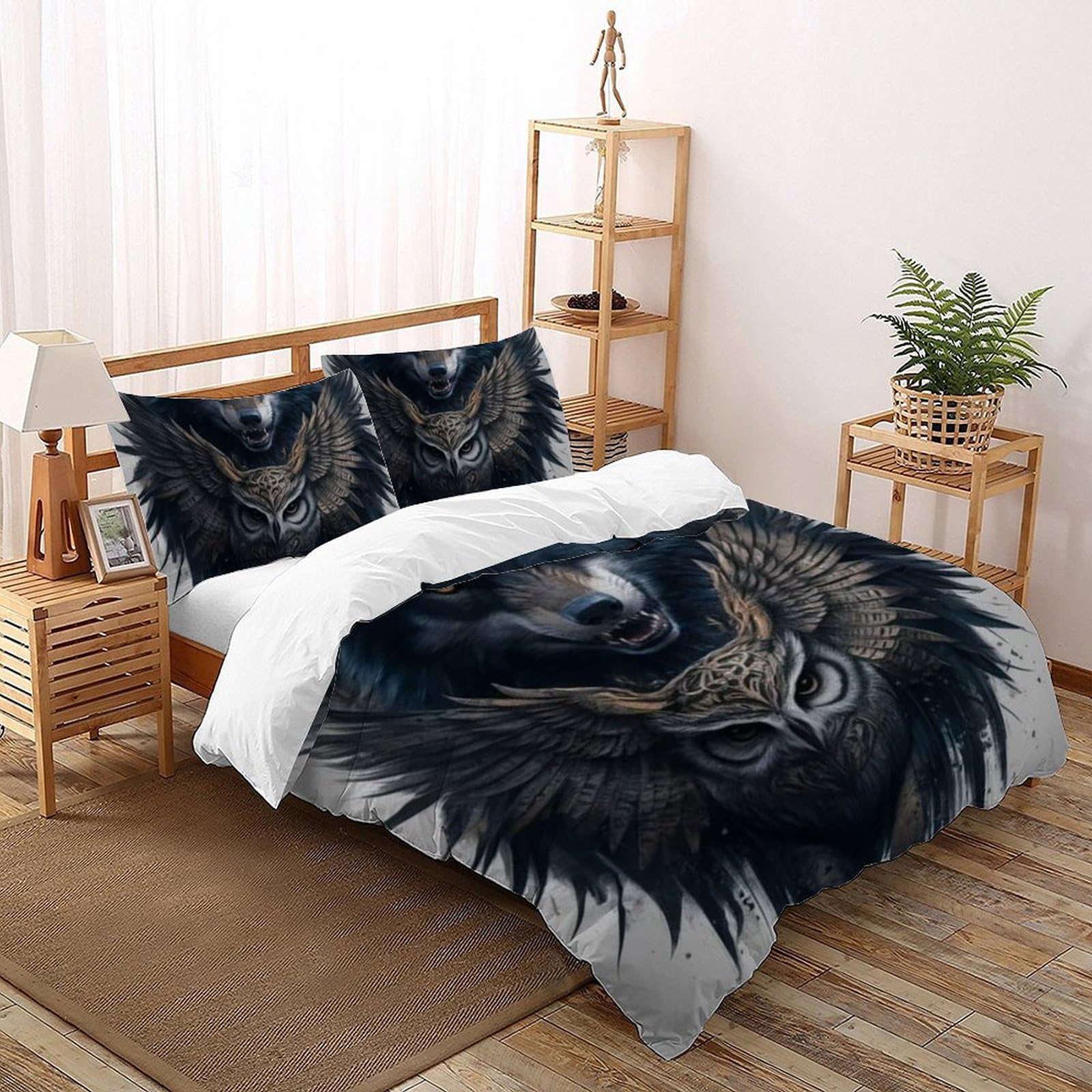 Housse de couette double Animaux Land microfibre pour chambre d'enfant ludique