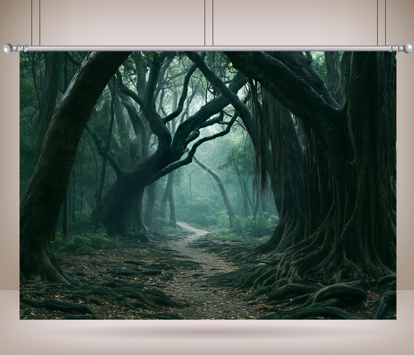 15x10FT (4.6x3m) Passaggio Foresta Verde Sfondo Fotografico