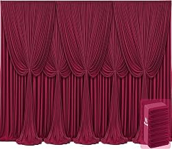 8 Panels Burgundy Backdrop Curtains for Wedding Party Wrinkle Free Backdrops Curtain Drapes Fabric Decorations Maroon Photo Back Drop for Baby Shower Photography Stage Reception 40ft(W) x 12ft(H)