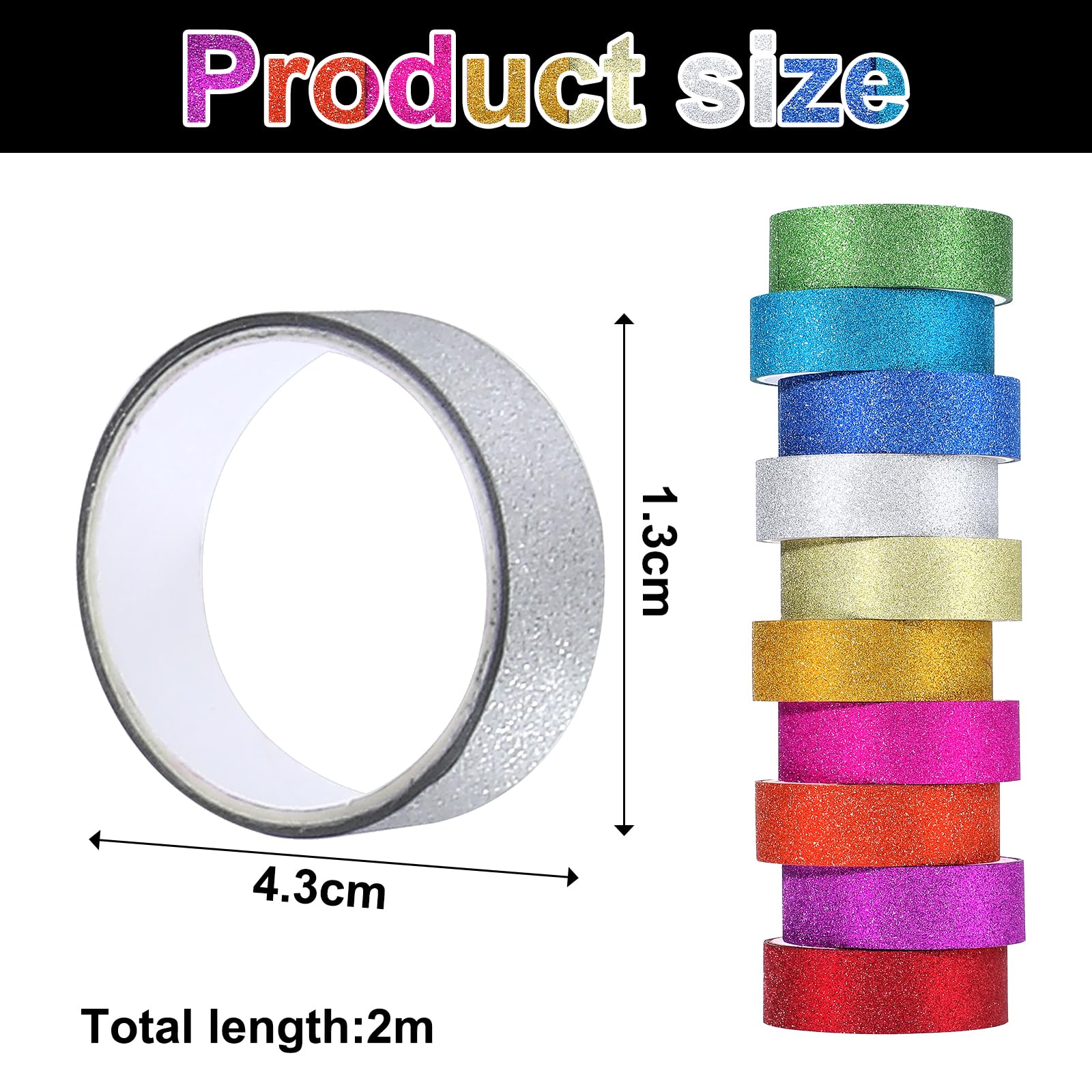 Forwaarss Washi Tape, set di 40 rotoli di nastro decorativo color arcobaleno per scrapbooking, bullet journaling, agende, fai da te, confezioni regalo, decorazioni per le vacanze