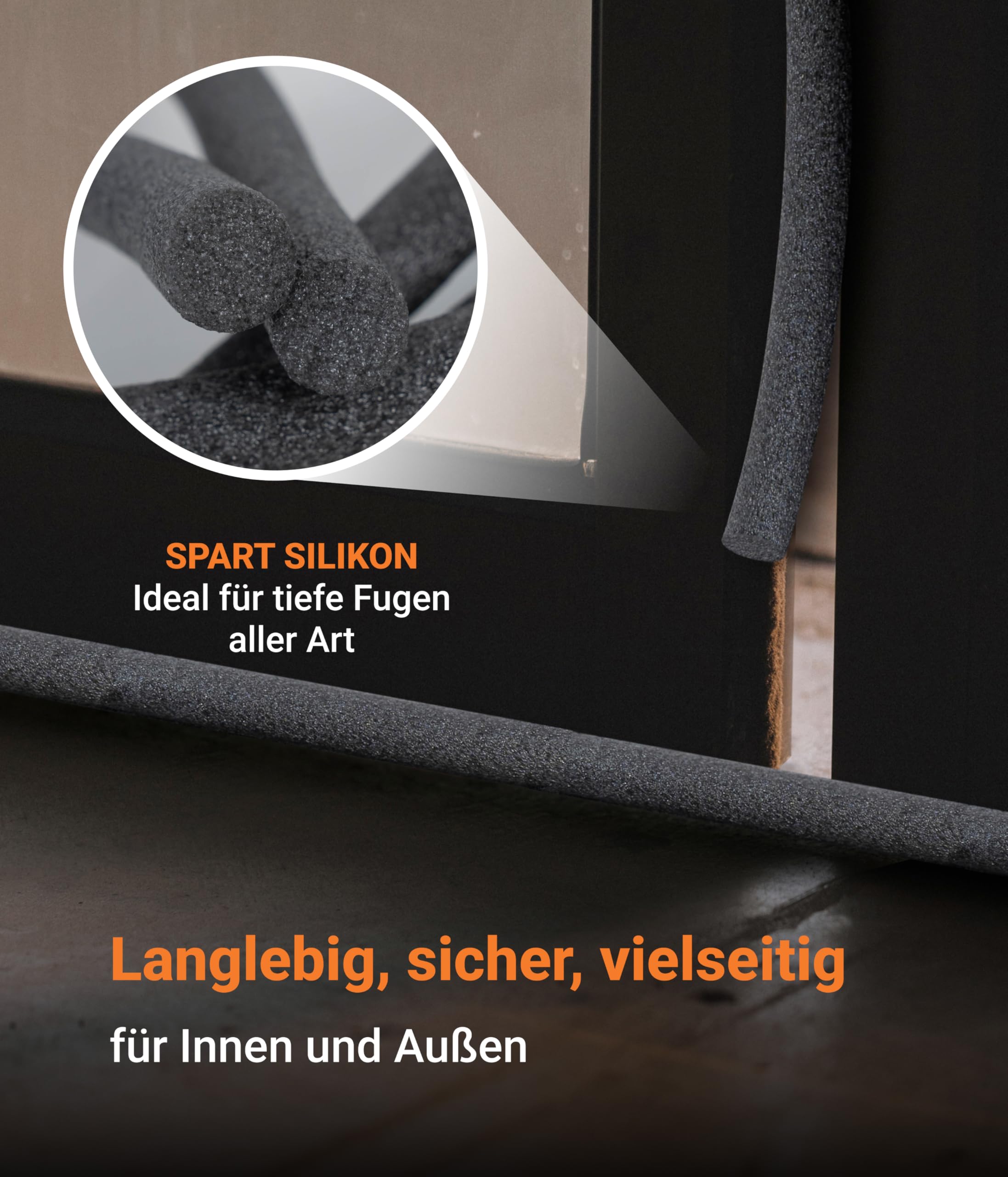Dichtungen 15m PE Rundschnur Ø 6-50 mm – Perfekte Fugen: Wasserfest, Alterungsbeständig, Schwer Entflammbar – Universell einsetzbar für Innen und Außen – Made in Germany