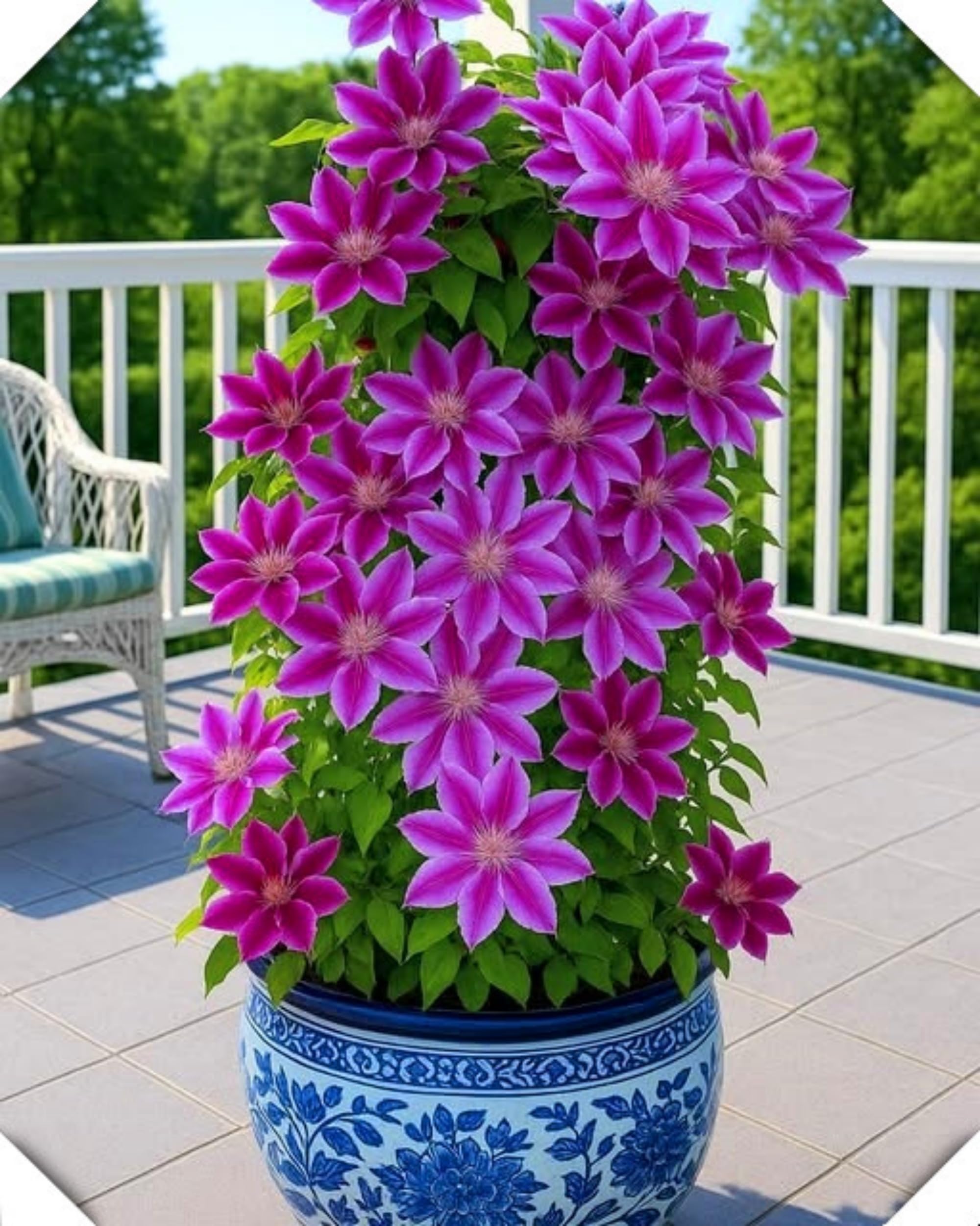 Clematis is a Perennial Climbing Plant with Vibrant Colors and Strong Vitality, Perfect for Balcony and Garden Landscaping.Hardy Perennial, Excellent Display-8bulbs-A