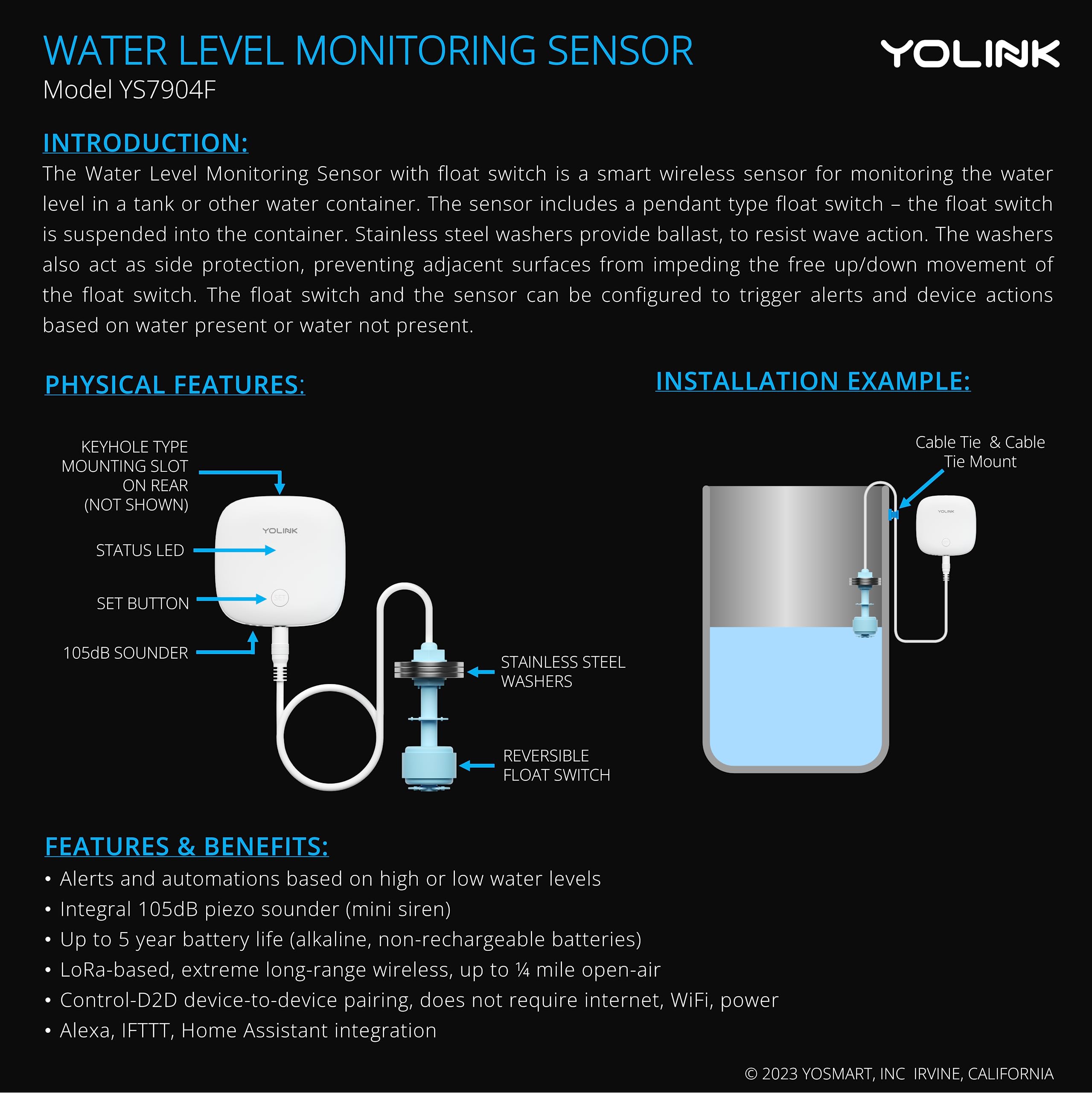 YoLink LoRa Water Level Monitoring Sensor Starter Kit 1