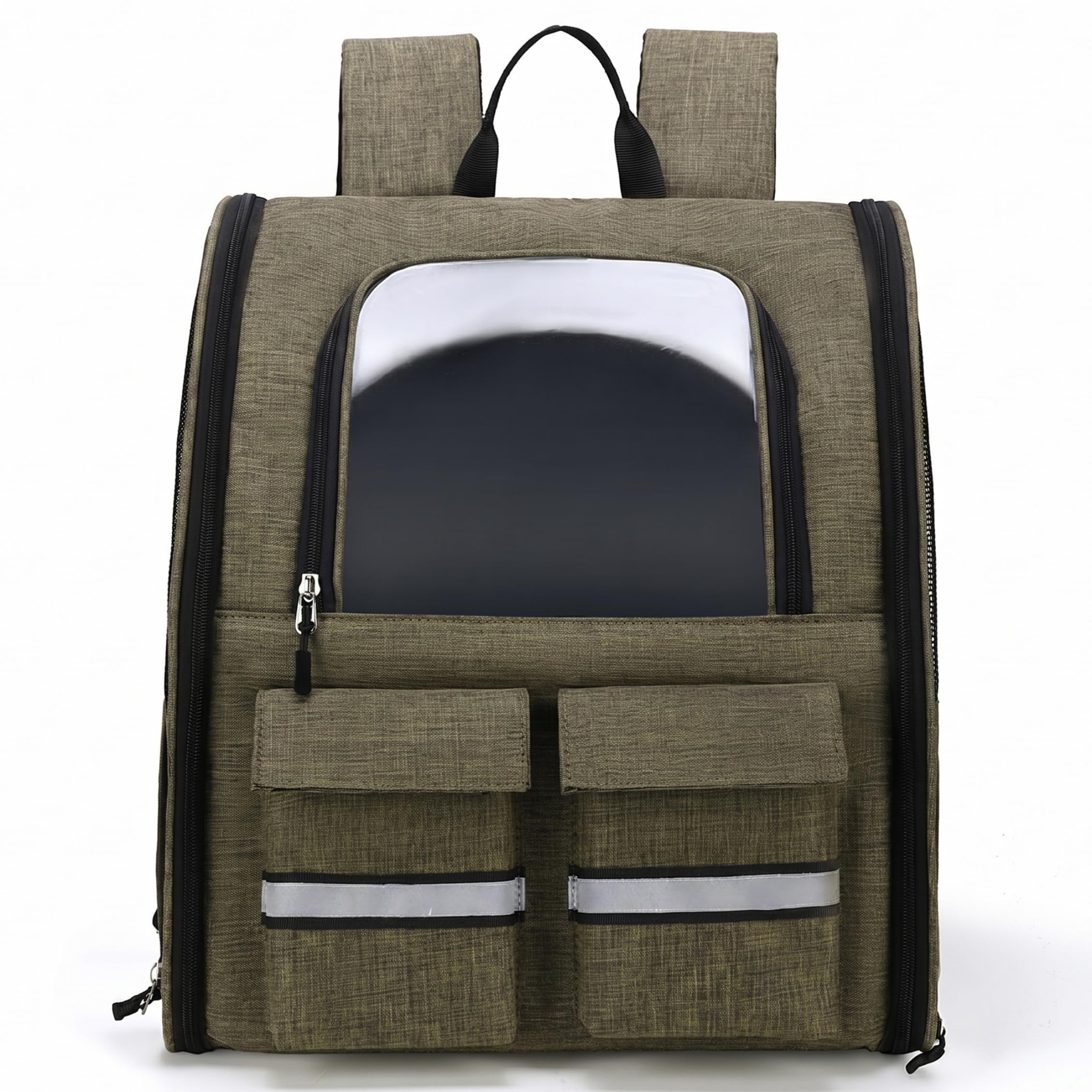 Mochila de gatos 2 en 1 plegable con malla transpirable y ruedas suaves