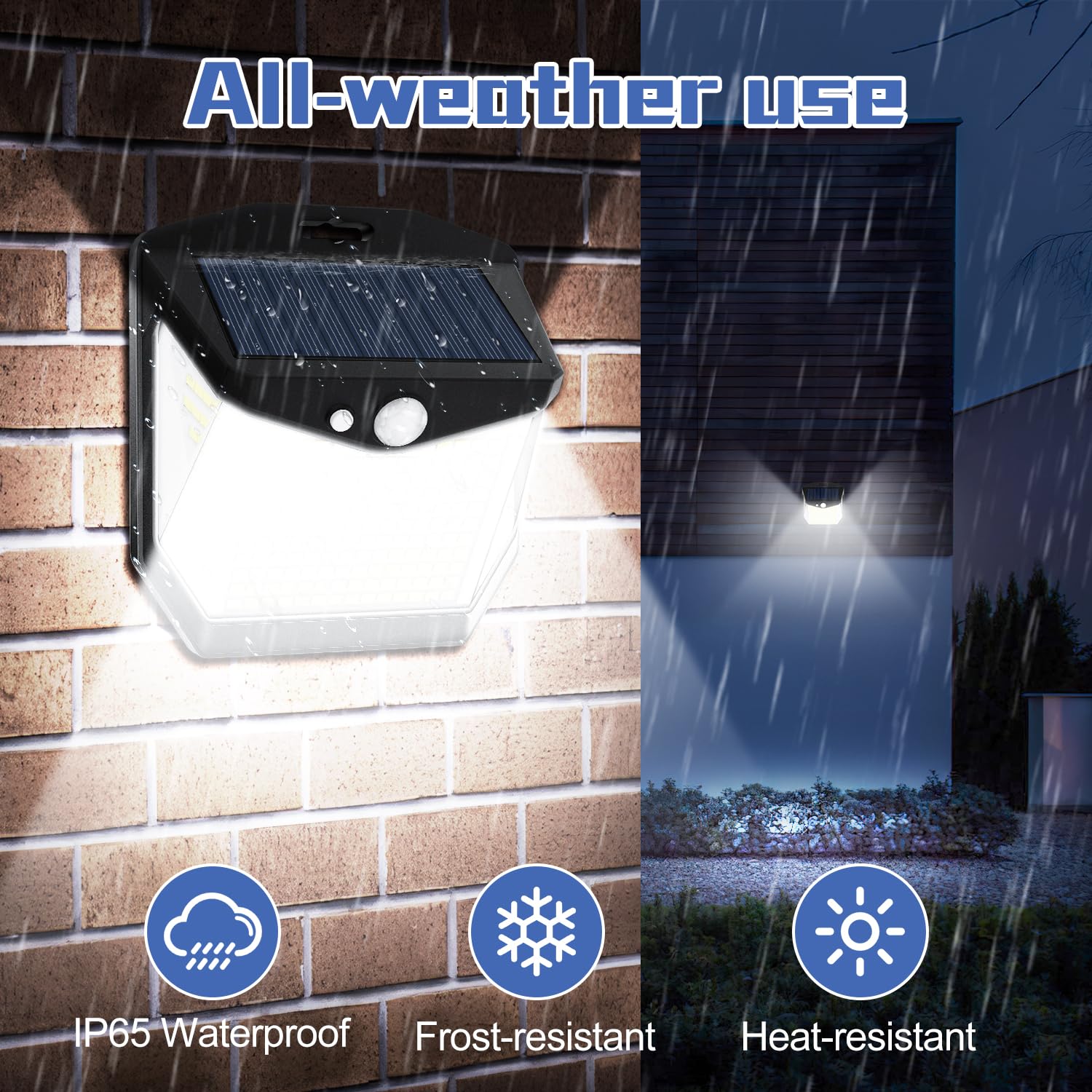 Vanranger Solar Security Lights Outdoor Garden: 248 LED Motion Sensor Flood Light 3 Modes Outside Solar Wall Lights 270° Wide Angle Lighting IP65 Waterproof for Fence Front Door Yard Garage 2 Pack - Image 3