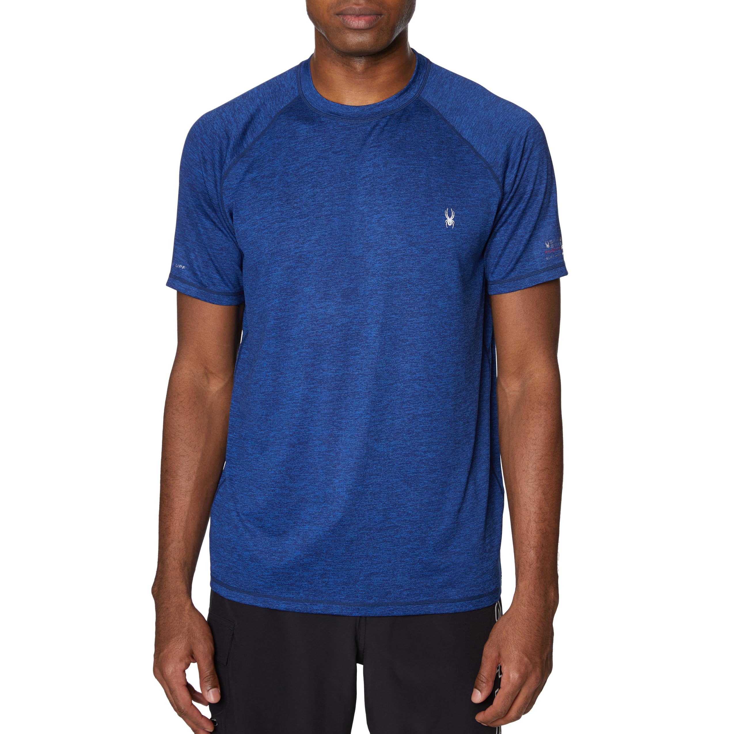 Spyder Heather Short Sleeve Rashguard – UPF+, Quick-Dry, Swim Shirt, Surfing, Hiking Homme