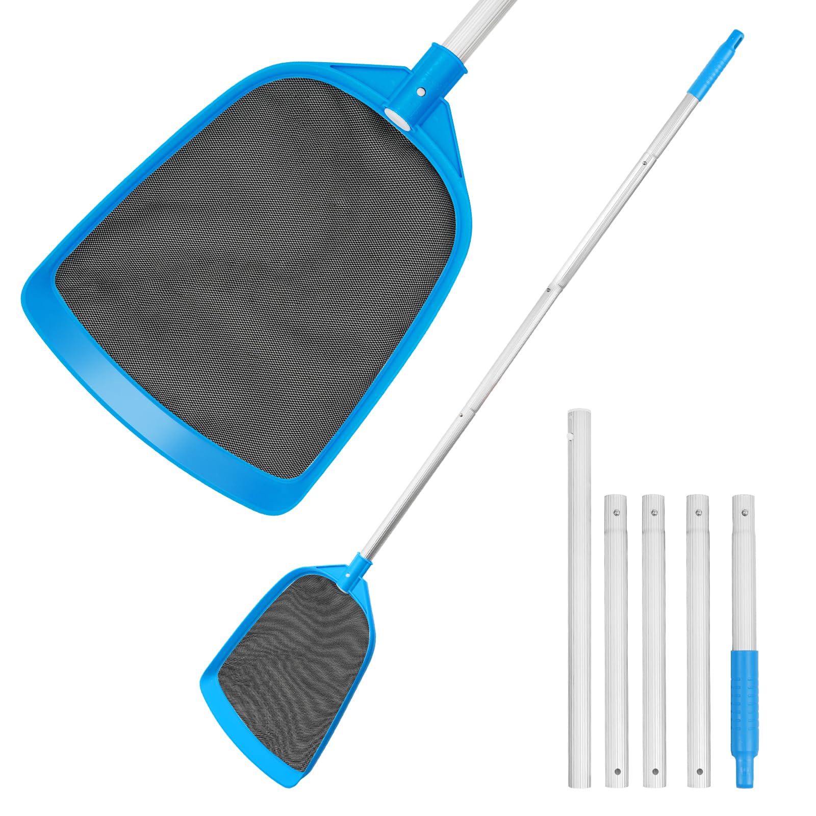 TidyMister Épuisette de piscine avec poteaux de 1,5 m de long