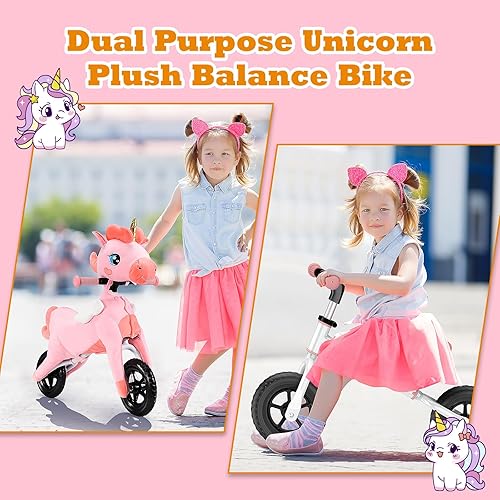 Miniatura 2 de Diyfrety Bicicleta de equilibrio para niños de 2 años, bicicleta de equilibrio de unicornio de 18 meses a 5 años, bicicletas para niños pequeños