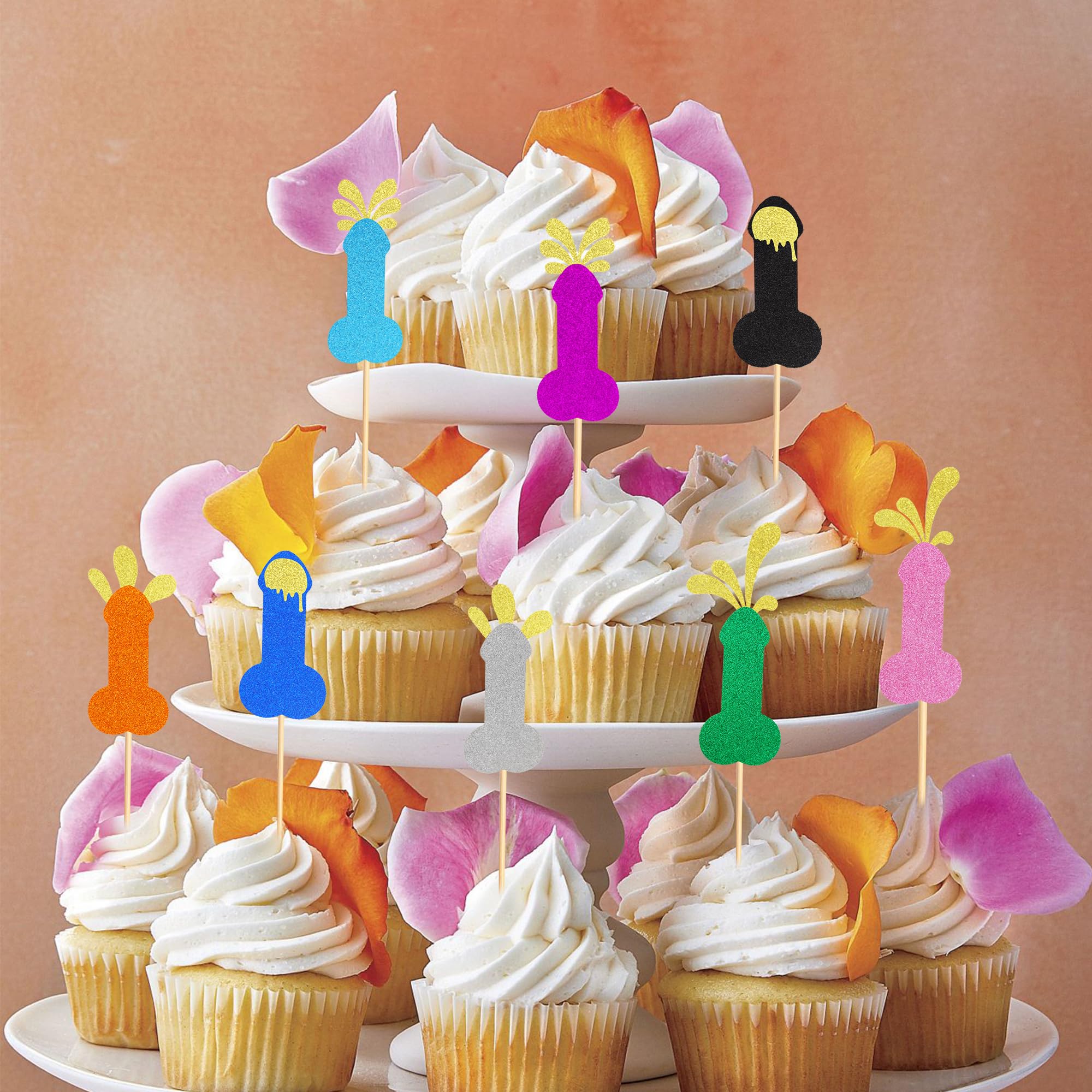 Arthsdite 24 decorazioni per cupcake per addio al nubilato, divertenti decorazioni per torte per matrimoni, fidanzamenti, addio al nubilato, feste di compleanno, decorazioni per torte, forniture