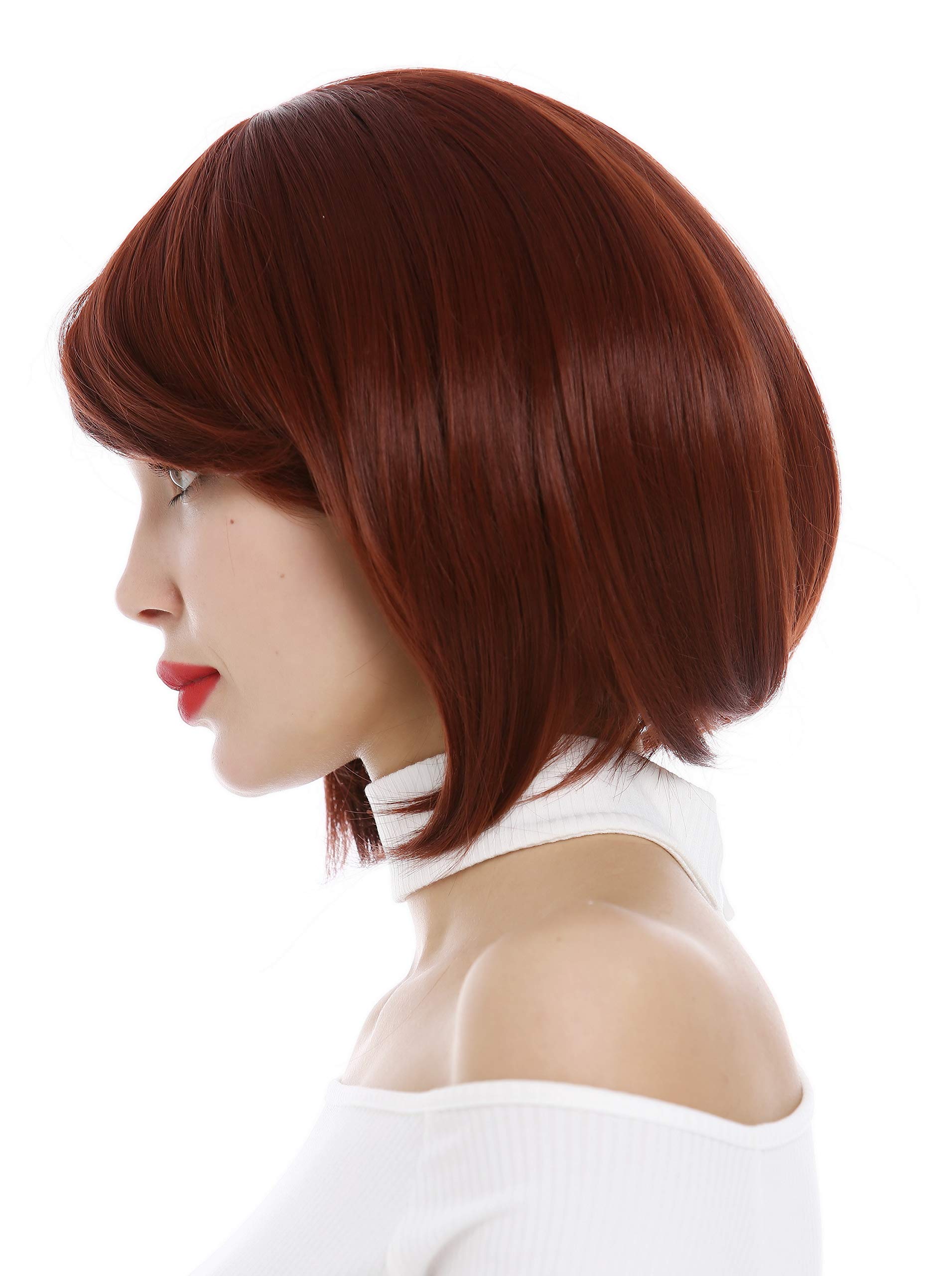 WIG ME UP - 1215-35 Lady Wig short frayed Bob style parting auburn reddish brown hue, auburn (35), 23 inch - Image 2