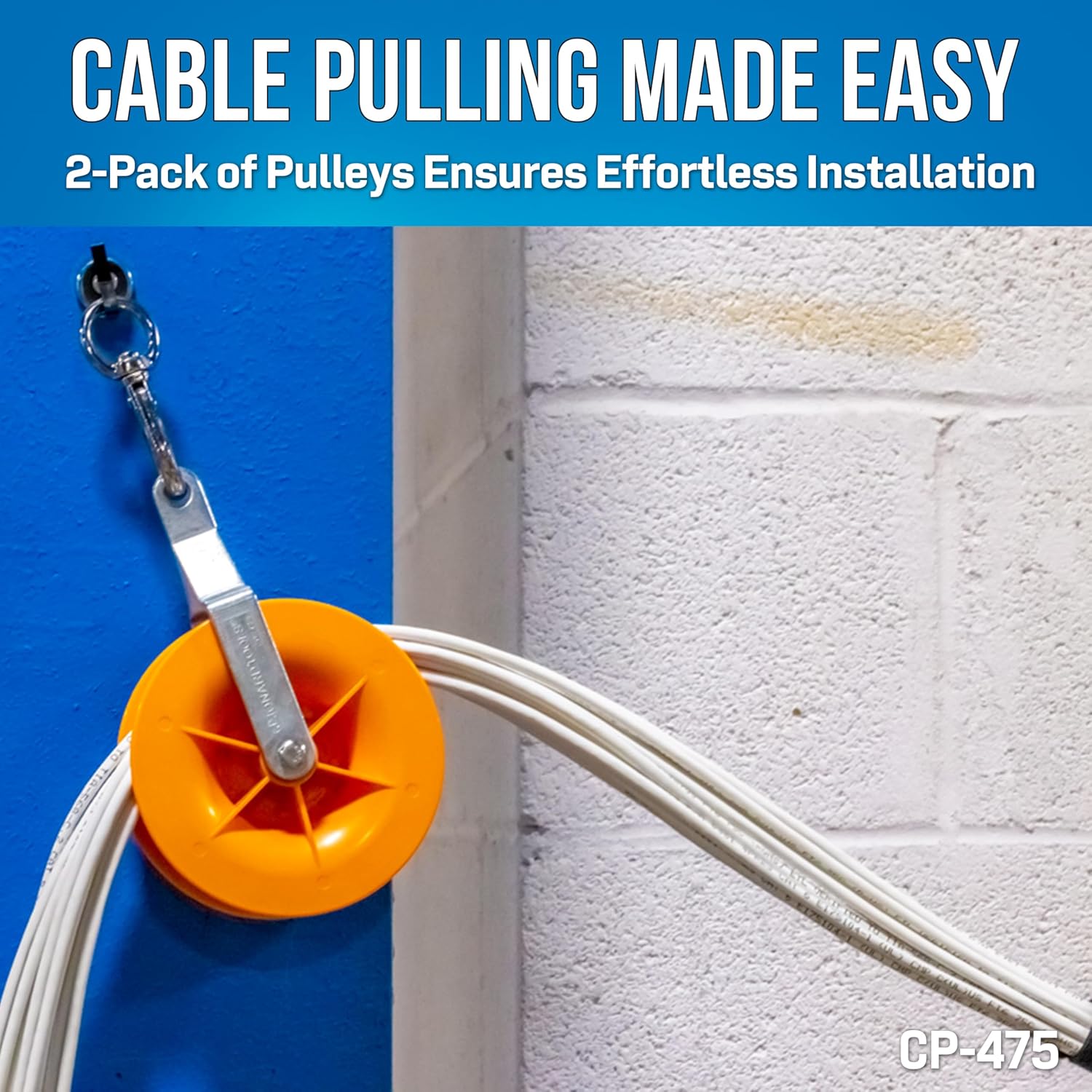 Jonard Tools TK-605 Cable Pulling Kit - Complete Cable Management Kit, Includes Cable Tie Straps, Cable Comb, Cable Funnel, J Hooks, Pulley, and Carrying Case