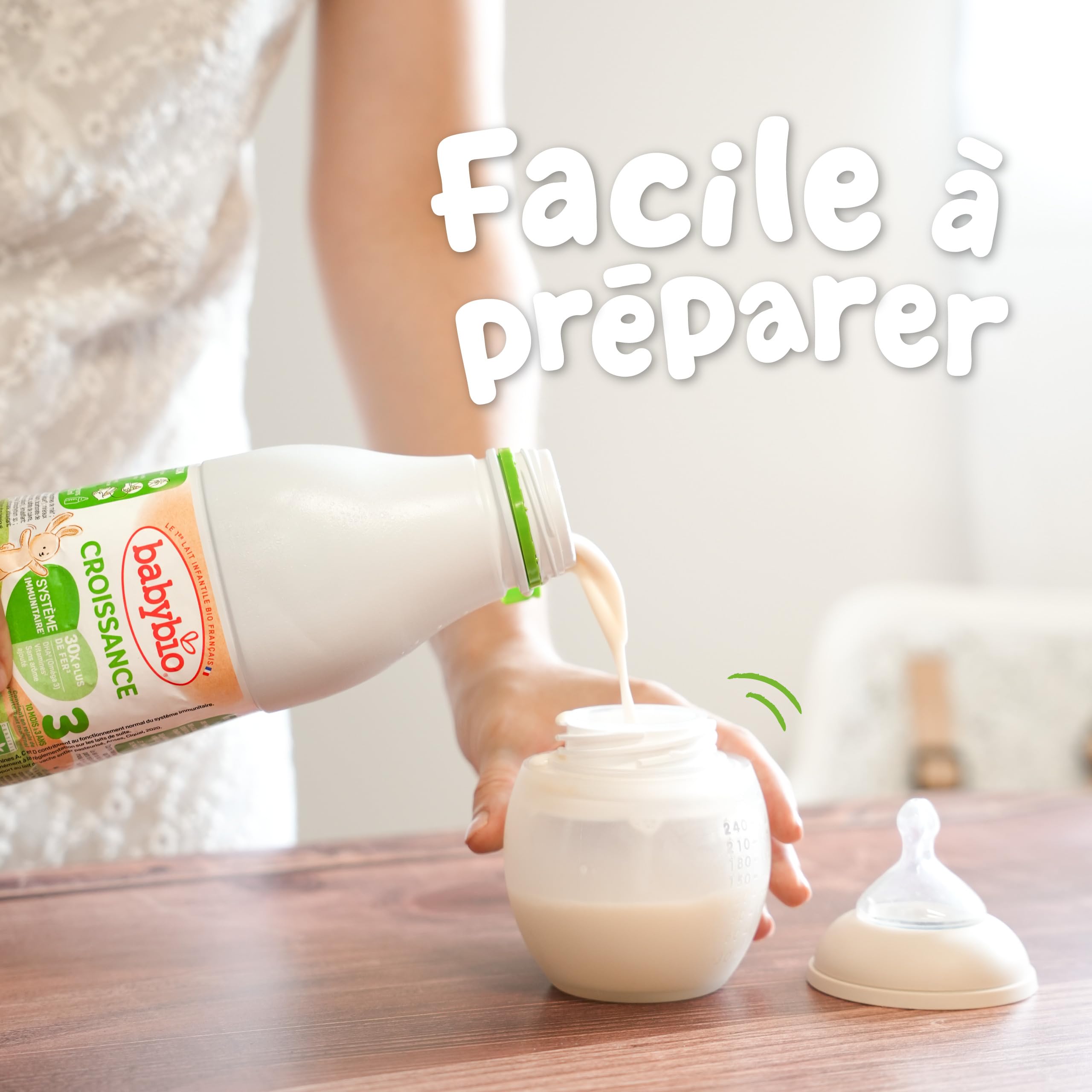 Babybio Croissance Lait de Vache 10 mois 6 x 1L