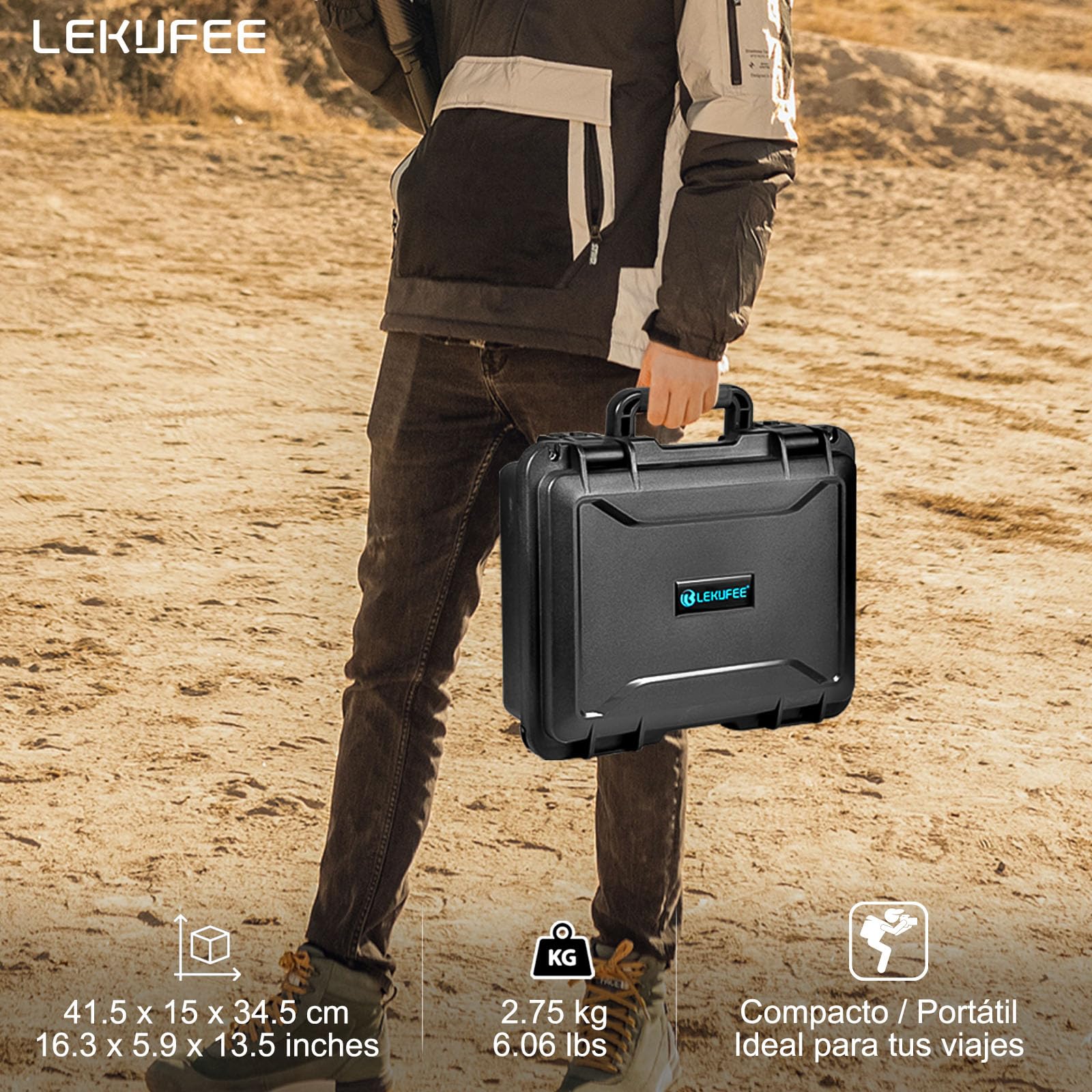 LEKUFEE Estuche Rígido Impermeable para Dron dji Avata 2,Combo Fly More,dji Goggles 3(No para Goggles N3),RC Motion 3,Control Remoto FPV 3 y más Accesorios (Solo Maleta)