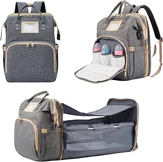 AZOOKEN Baby Changing Bag Backpack,Multifunction Baby Bags Mummy Shoulder Bag for Travel Shopping Camping with Bed Unisex for Moms & Dads