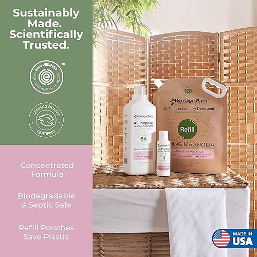 Miniatura 33 de Heritage Park - Detergente de lujo para ropa Detergente para ropa natural y enzimático probado por dermatólogos, a base de plantas, respetuoso