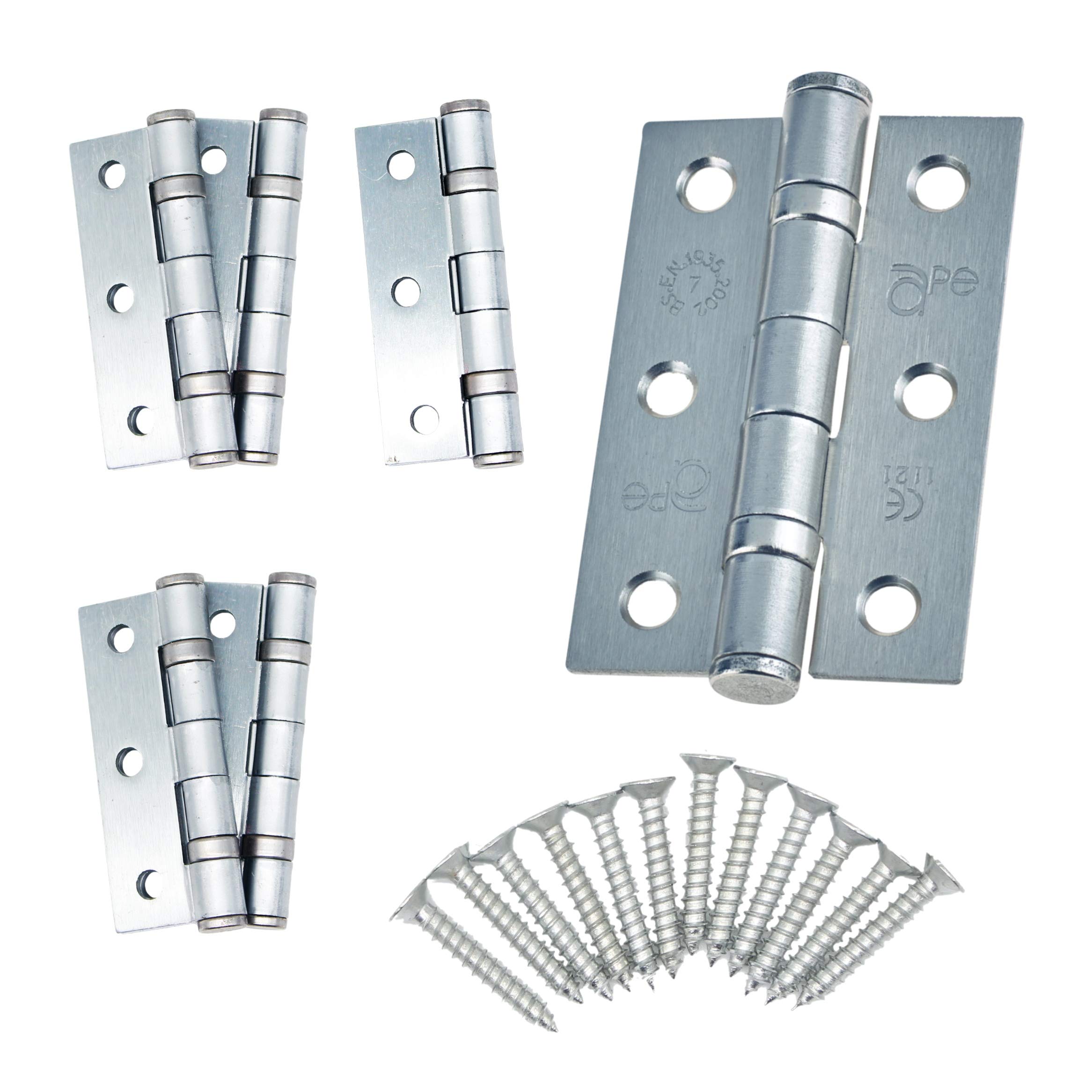Eai Satin Chrome Door Hinge 3" / 76Mm Ball Bearing Washer Ce Grade 7 For Fire Door 3 Pair