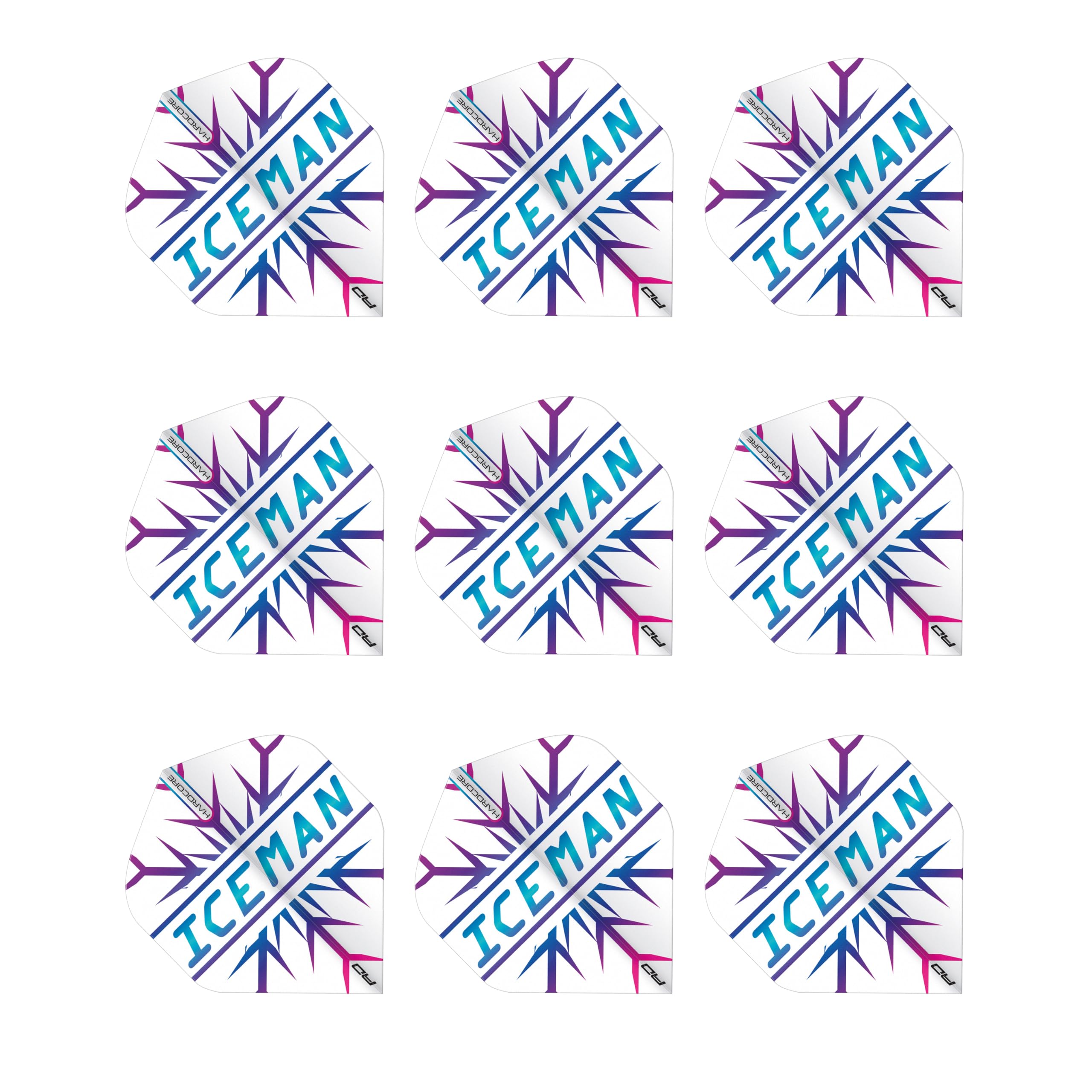 RED DRAGON Hardcore Gerwyn Price Rainbow Snowflake Dart Flights - 3 zestawy w opakowaniu (łącznie 9 lotów w rzutki)