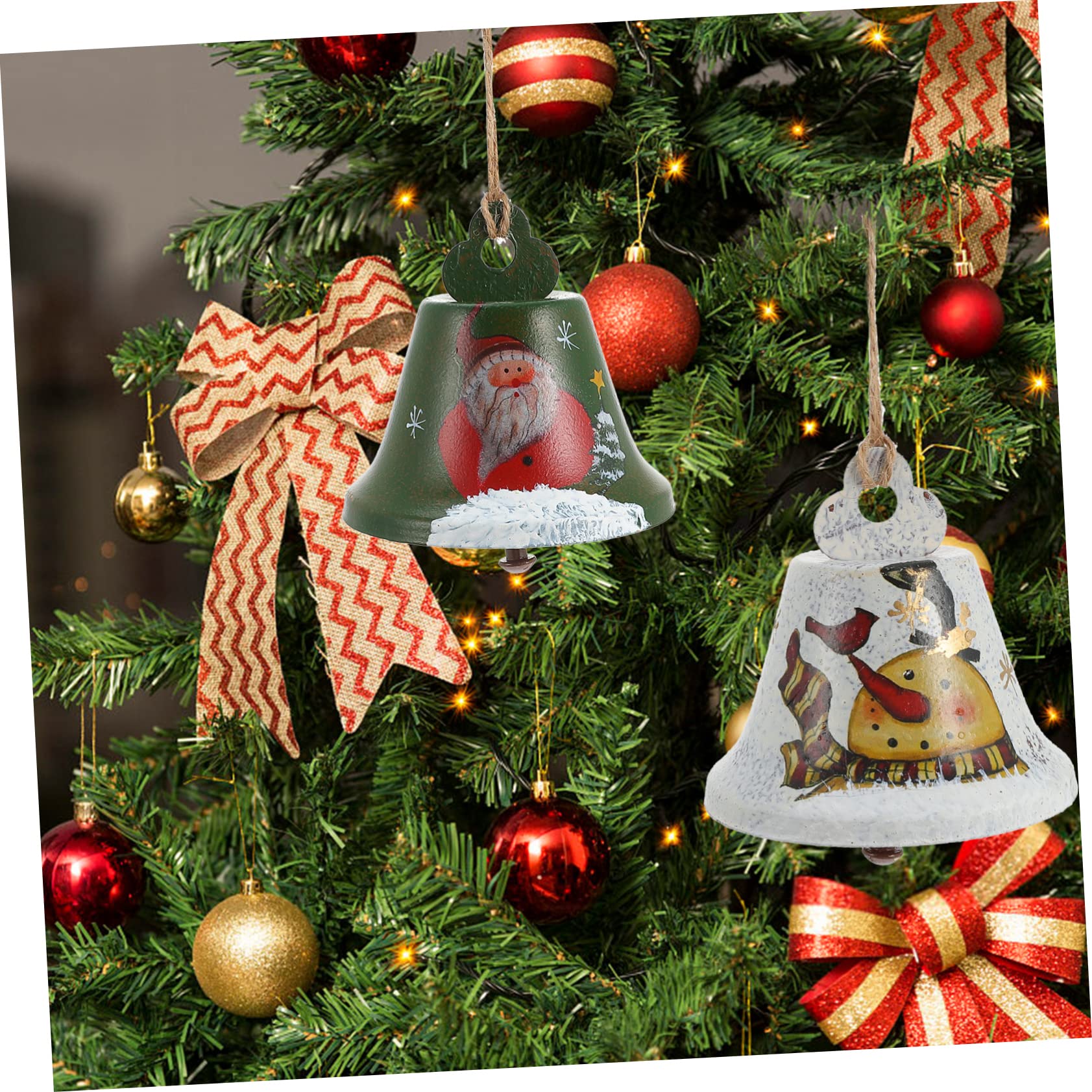 Cabilock 2 Set Campane Di Natale Decorazioni Natalizie Per Albero Addobbi Natalizi Per Albero Alberi Di Natale Luci Da Festoni Campana Appesa Di Natale Campana Sospesa 4 Pezzi * 2