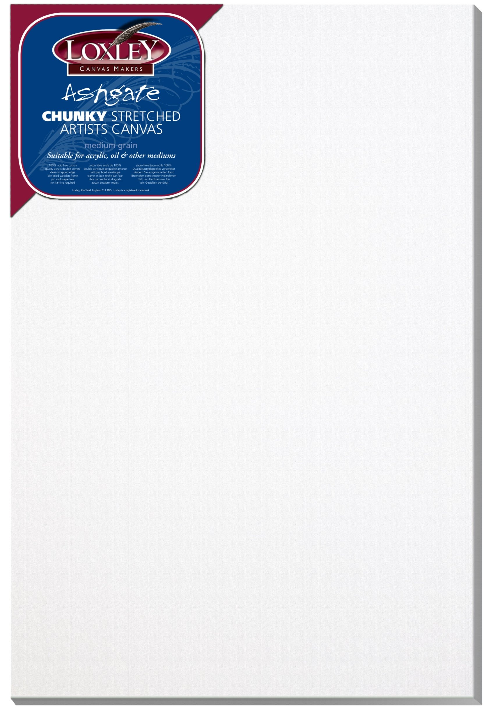 Loxley 36 x 24-inch Deep 36 mm Edge Ashgate Chunky Stretched Artists Canvas, White