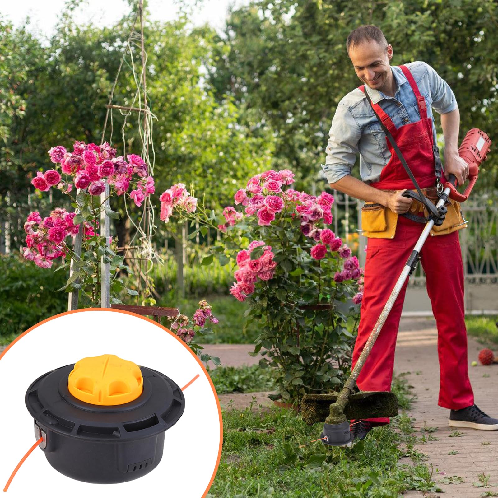 Testina per decespugliatore, accessorio per tosaerba, testa di fieno automatica on-line senza rimozione, testina di ricambio universale, per tosaerba
