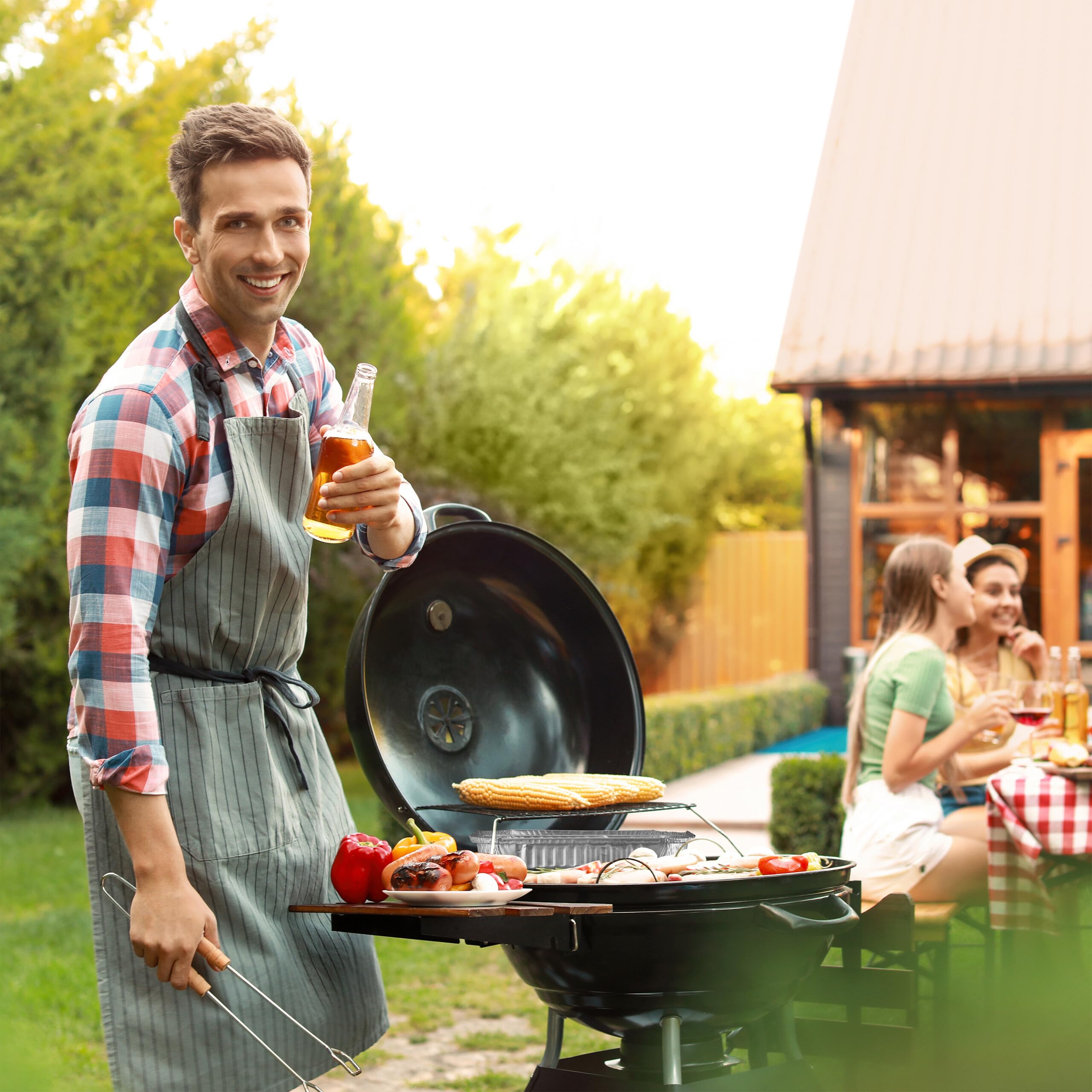 Relaxdays Vaschette in Alluminio per Barbecue, Set da 50, LxP: 31 x 21 cm, Contenitori Rettangolari per Grill, Argentato