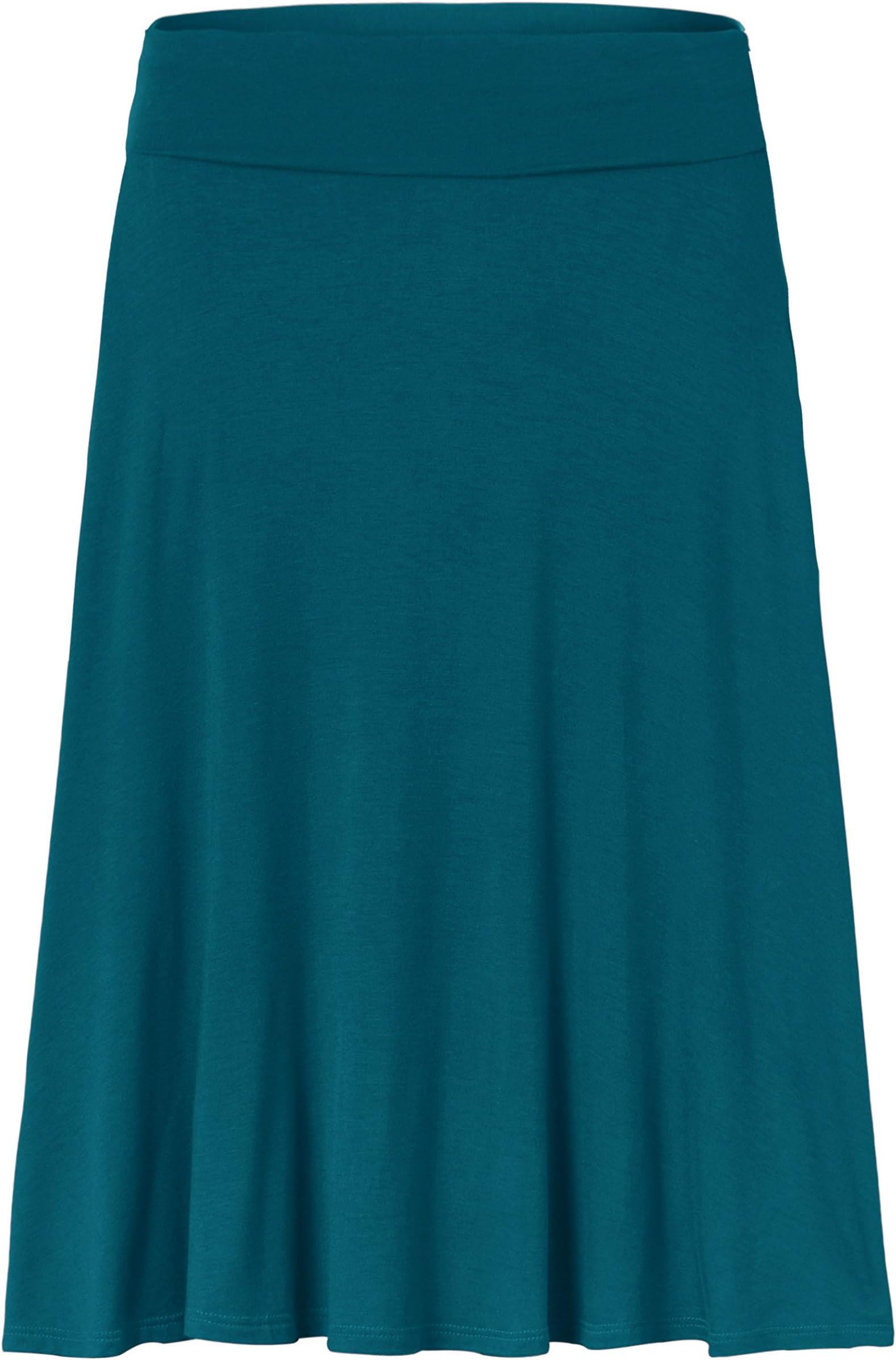 Knee Length Midi Skirt A Line Flared Swing Fold Over Skirt for Women Made in USA Medium Coral Blue