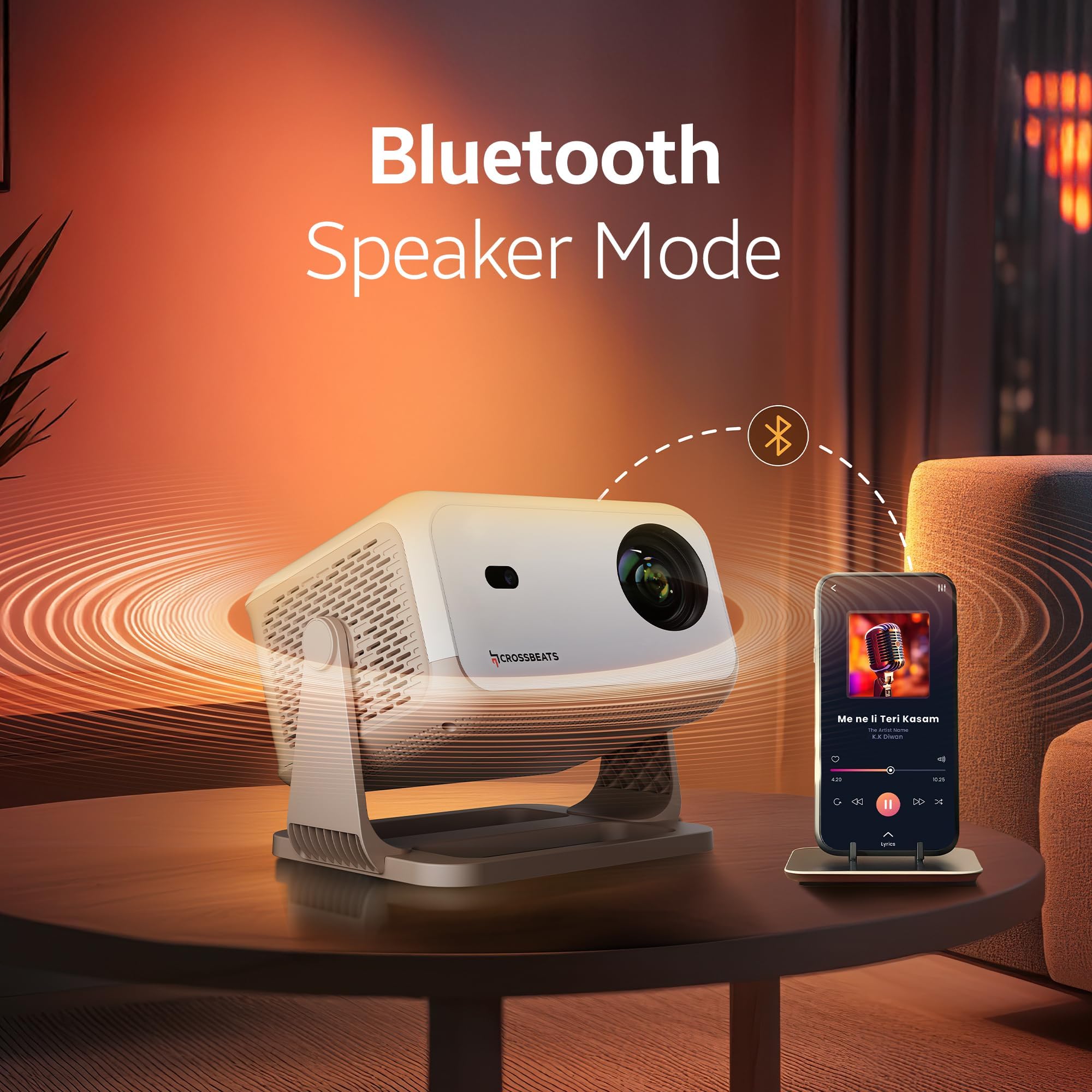 [Netflix Official License] Crossbeats Lumex Flix Projector 4k Ultra HD, 1080p Native, Android 13, WiFi, 16000 Lumens, Smart Mini Projector for Room, Portable Home Cinema, Built-in Apps, 300”Display — Amazon image 10