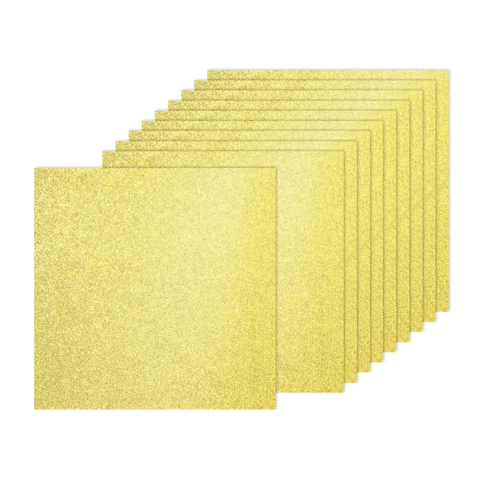 PATIKIL 40Sheets Light Gold Glitter Cardstock, 12x12In Glitter Paper Card Stock Shiny Scrapbook 250gsm Sparkly Paper Large Shimmer for Crafts Scrapbook DIY Art Wedding Party