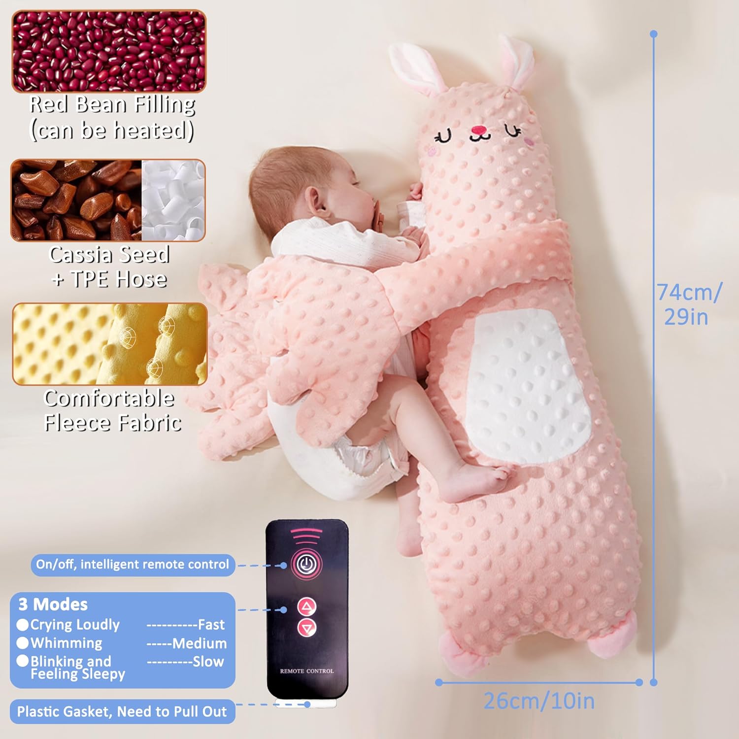 Baby Soothers Toys, Cute Animal Plush Stuffed Doll Toy for Girls Boys, Plush Figure Soothing Toys for Home and Travel